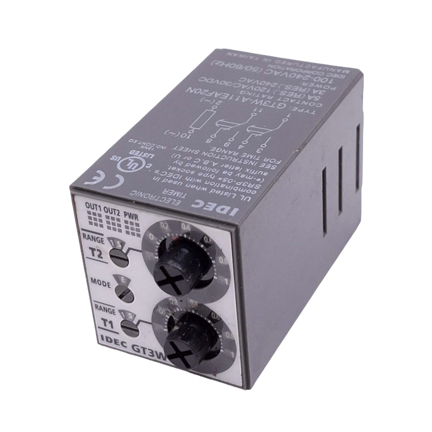 Used IDEC GT3W-A11EAF20N Timer Relay, DPDT, 120/240VAC 30VDC 5A, 11-Pin Octal