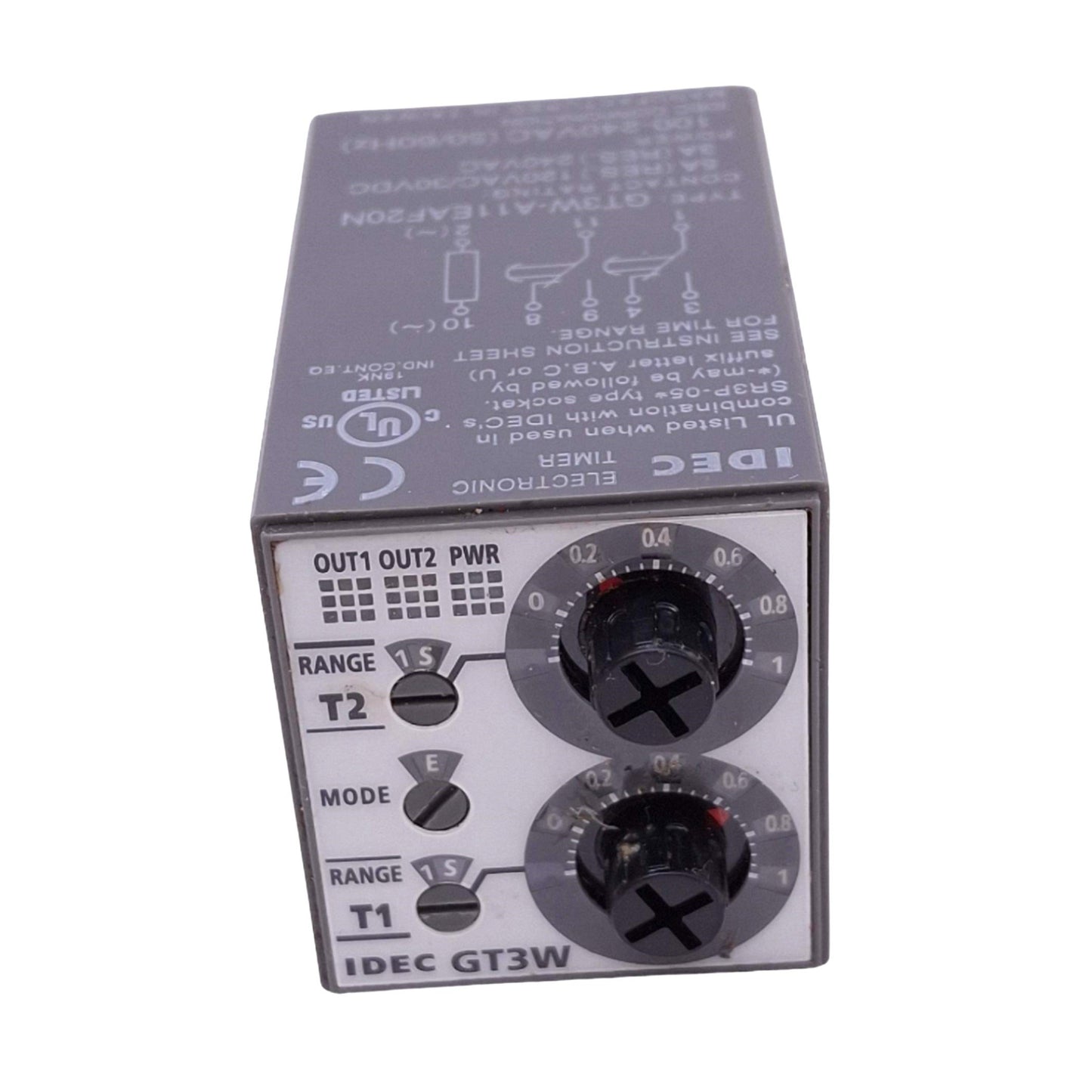 Used IDEC GT3W-A11EAF20N Timer Relay, DPDT, 120/240VAC 30VDC 5A, 11-Pin Octal