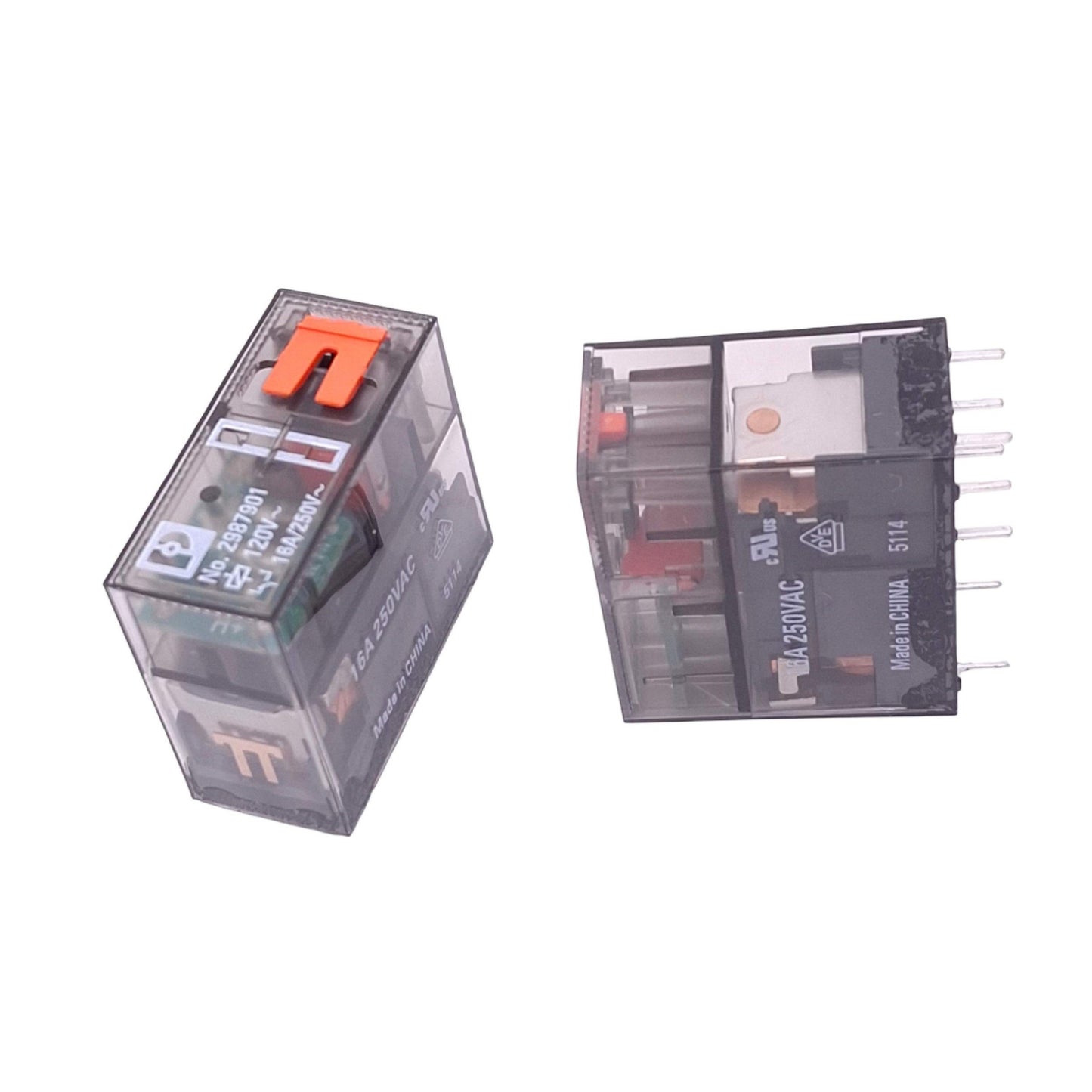 Used Lot of 2 Phoenix Contact REL-MR-120AC/21HC/MS 2987901 Relays, SPDT, 120VAC Coil