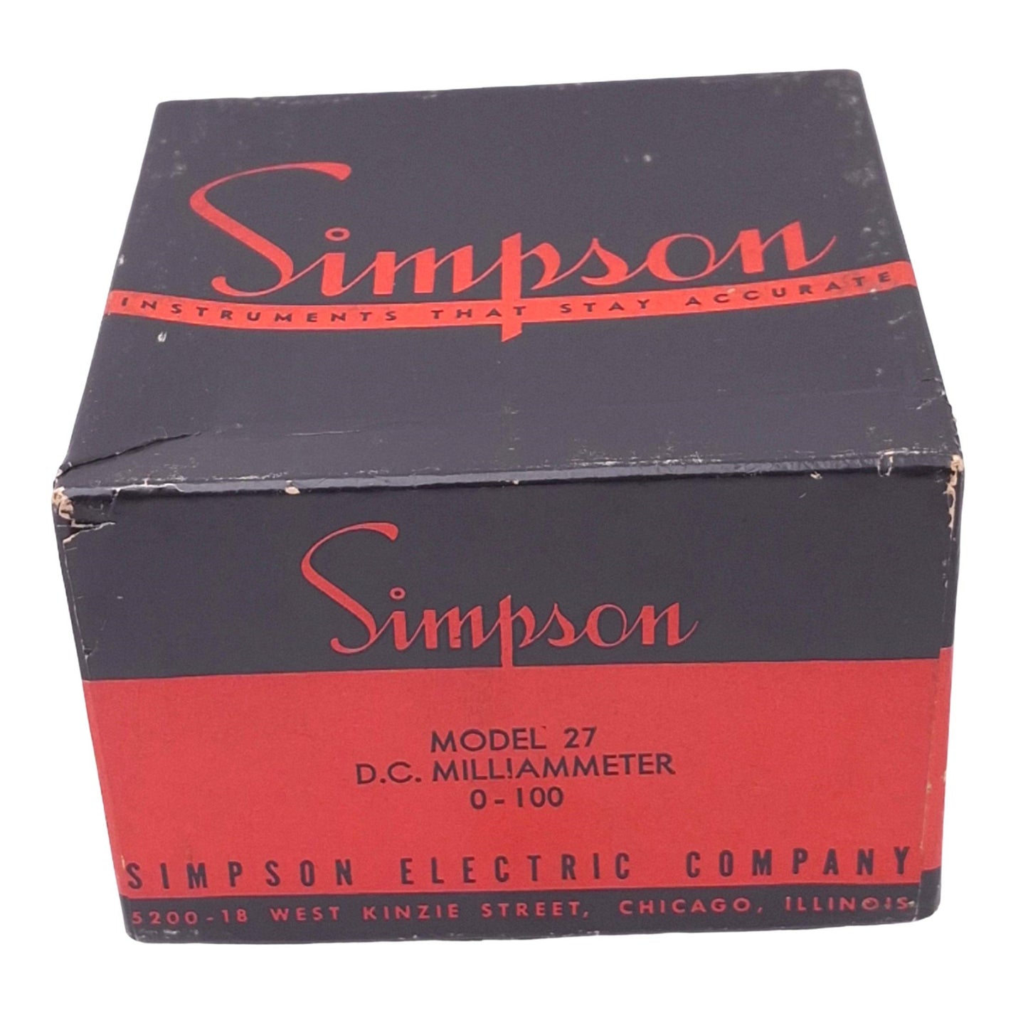 New Simpson 27 DC Milliammeter Panel Meter, 0-100mA DC, ø3-1/2in