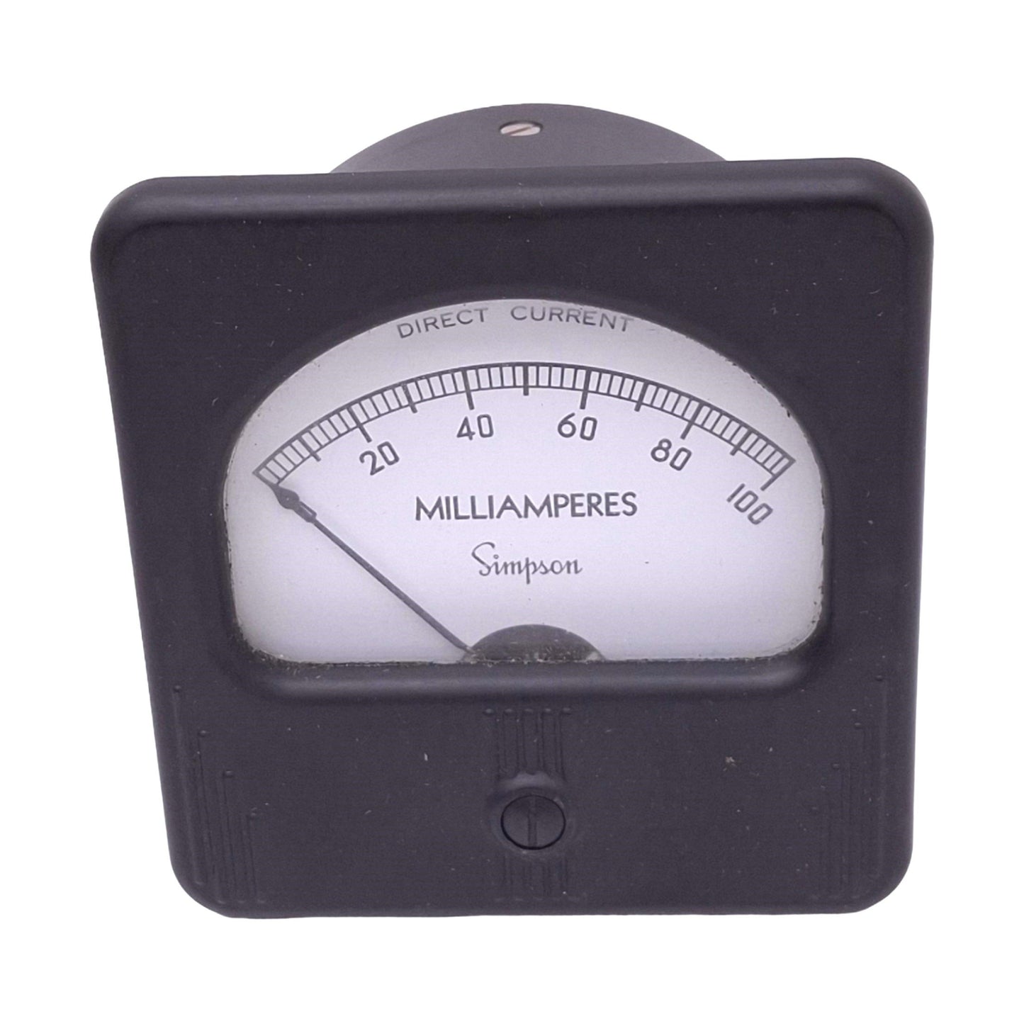 New Simpson 27 DC Milliammeter Panel Meter, 0-100mA DC, ø3-1/2in
