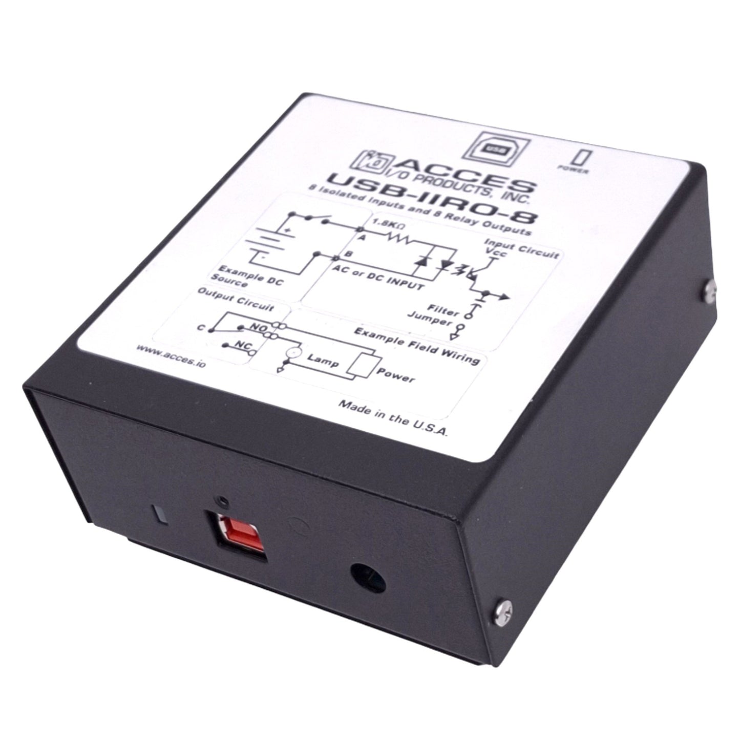 Used Acces I/O Products USB-IIRO-8 I/O Module, 8 Isolated Input, 8 Relay Out, USB-B