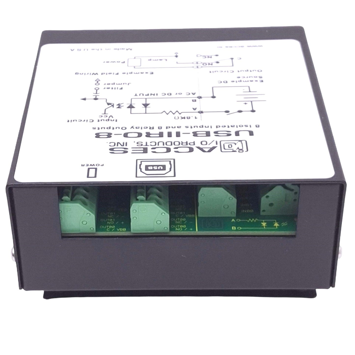 Used Acces I/O Products USB-IIRO-8 I/O Module, 8 Isolated Input, 8 Relay Out, USB-B