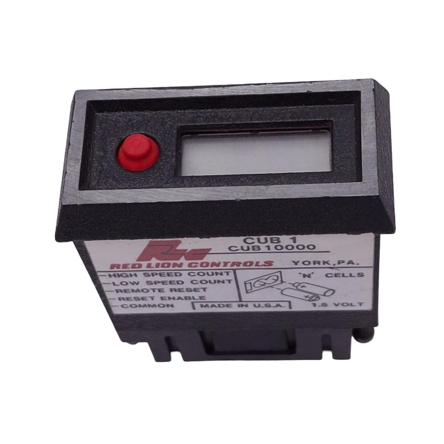 Used Red Lion CUB10000 Miniature Electronic Digital Counter, 6 Digit LCD, 1/32 DIN