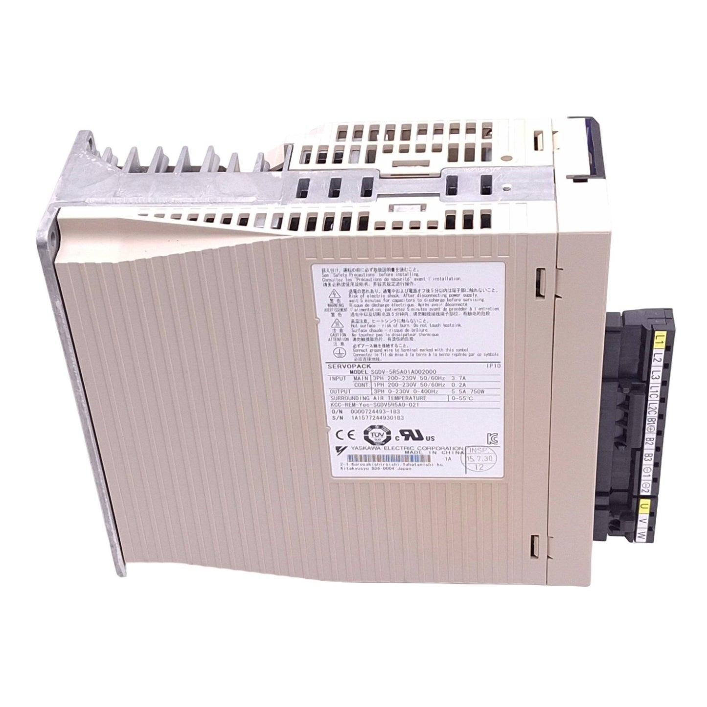 Used Yaskawa SGDV-5R5A01A002000 Servopack AC Servo Drive, 3-ph 0-230VAC 0-400Hz 750W