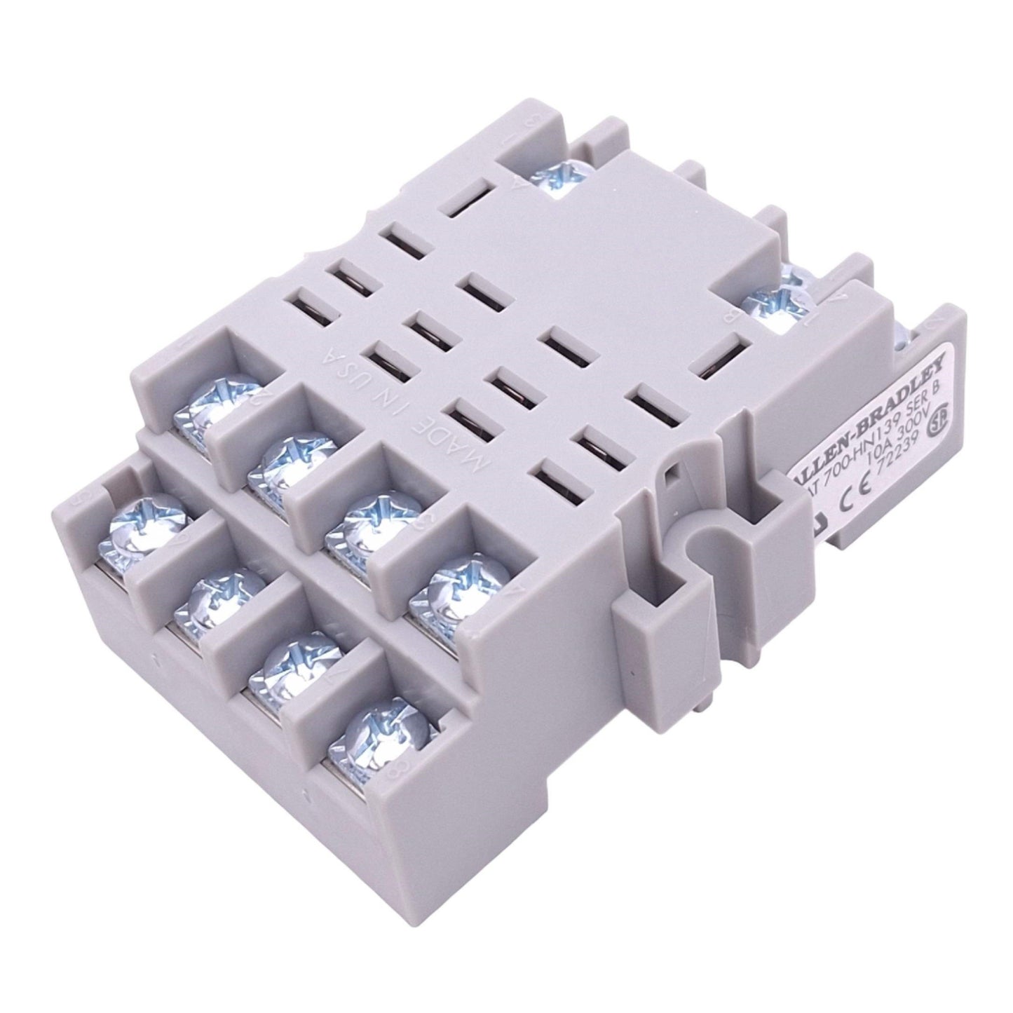 New Allen Bradley 700-HN139 Ser B Relay Socket, 14-Pin Blade, 300V 10A, DIN Rail