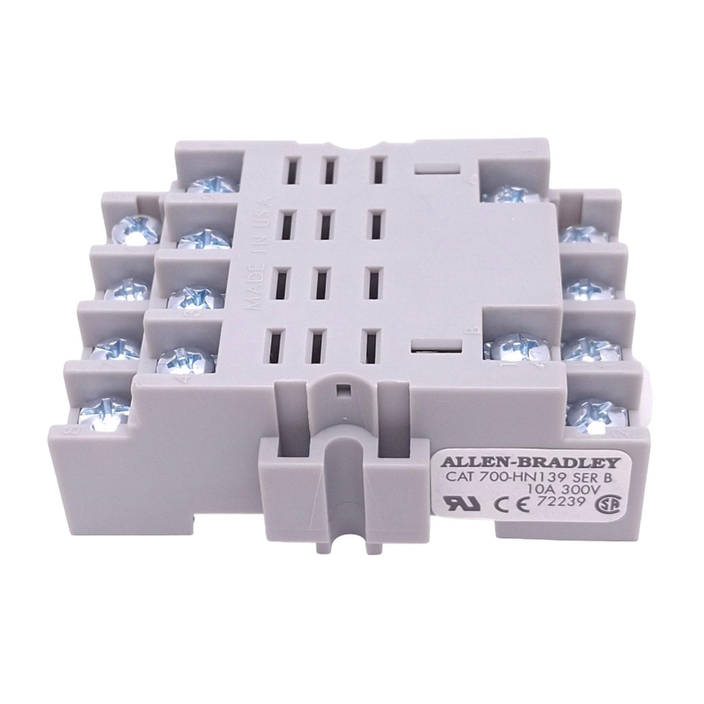 New Allen Bradley 700-HN139 Ser B Relay Socket, 14-Pin Blade, 300V 10A, DIN Rail