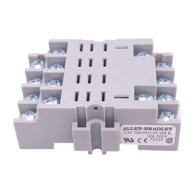 New Allen Bradley 700-HN139 Ser B Relay Socket, 14-Pin Blade, 300V 10A, DIN Rail