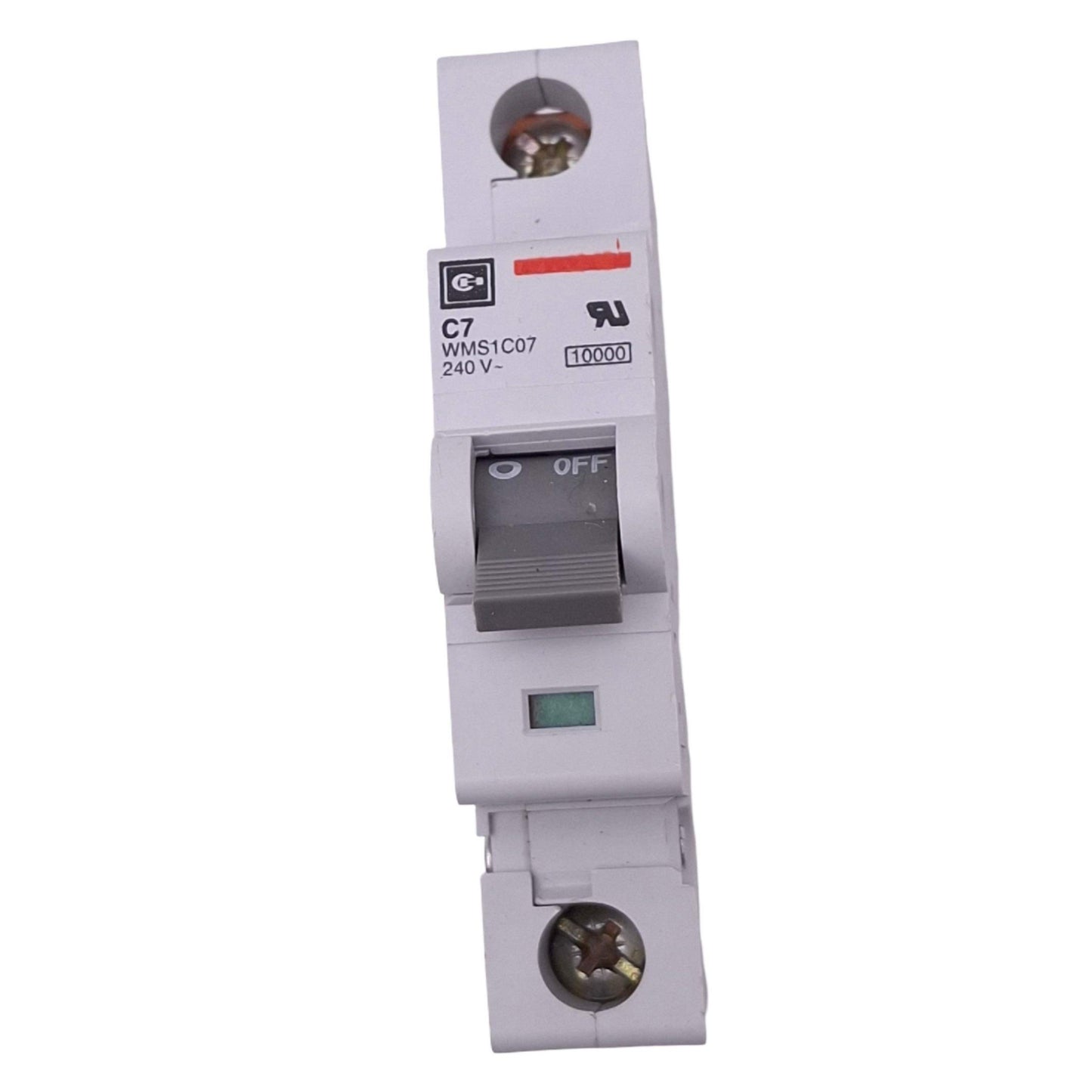 Used Cutler Hammer WMS1C07 Circuit Breaker, 1-Pole 7A, 240VAC Max, DIN Rail