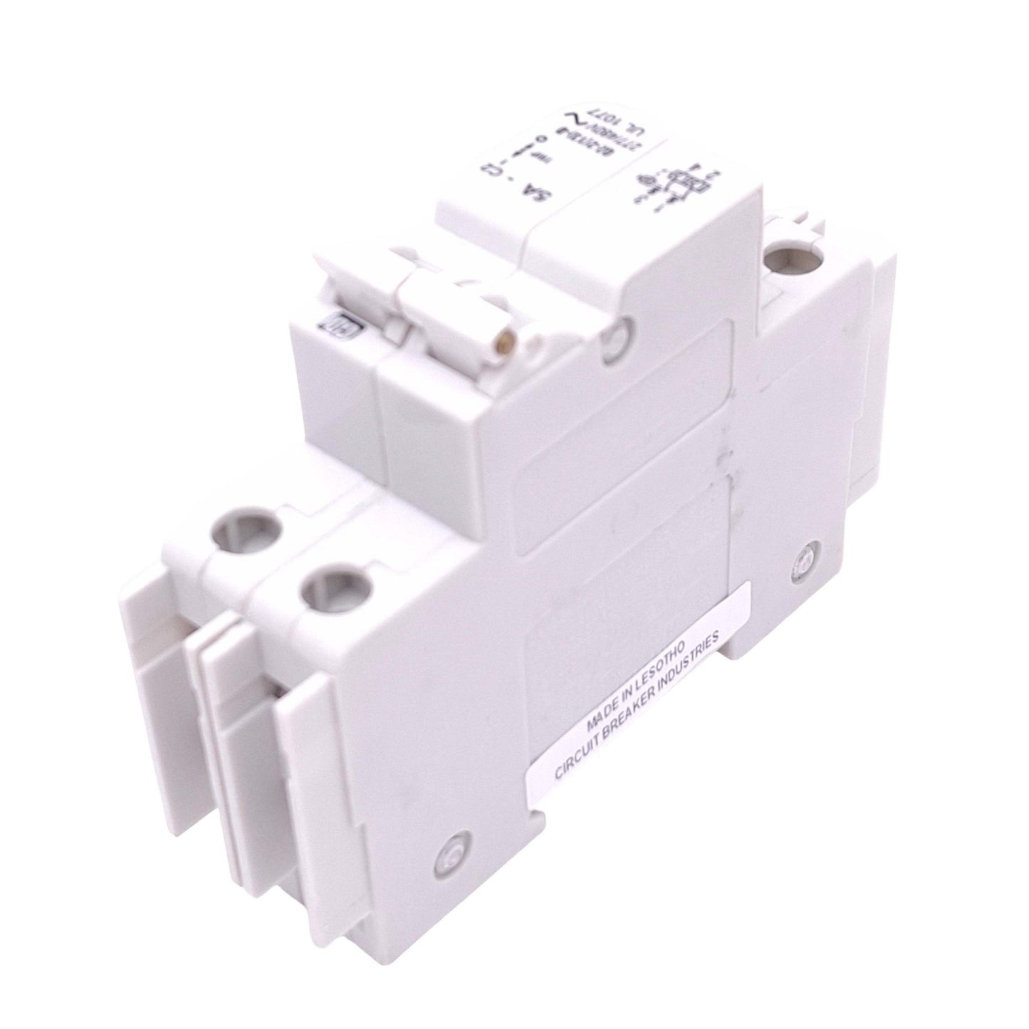 Used CBI QZ-2-13-D-2-05A Circuit Breaker, 2-Pole 5A, 277/480VAC, DIN Rail Mount