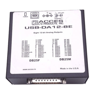 Used Acces I/O Products USB-DA12-8E Analog Output Module, 8-Channel, USB-B DB25