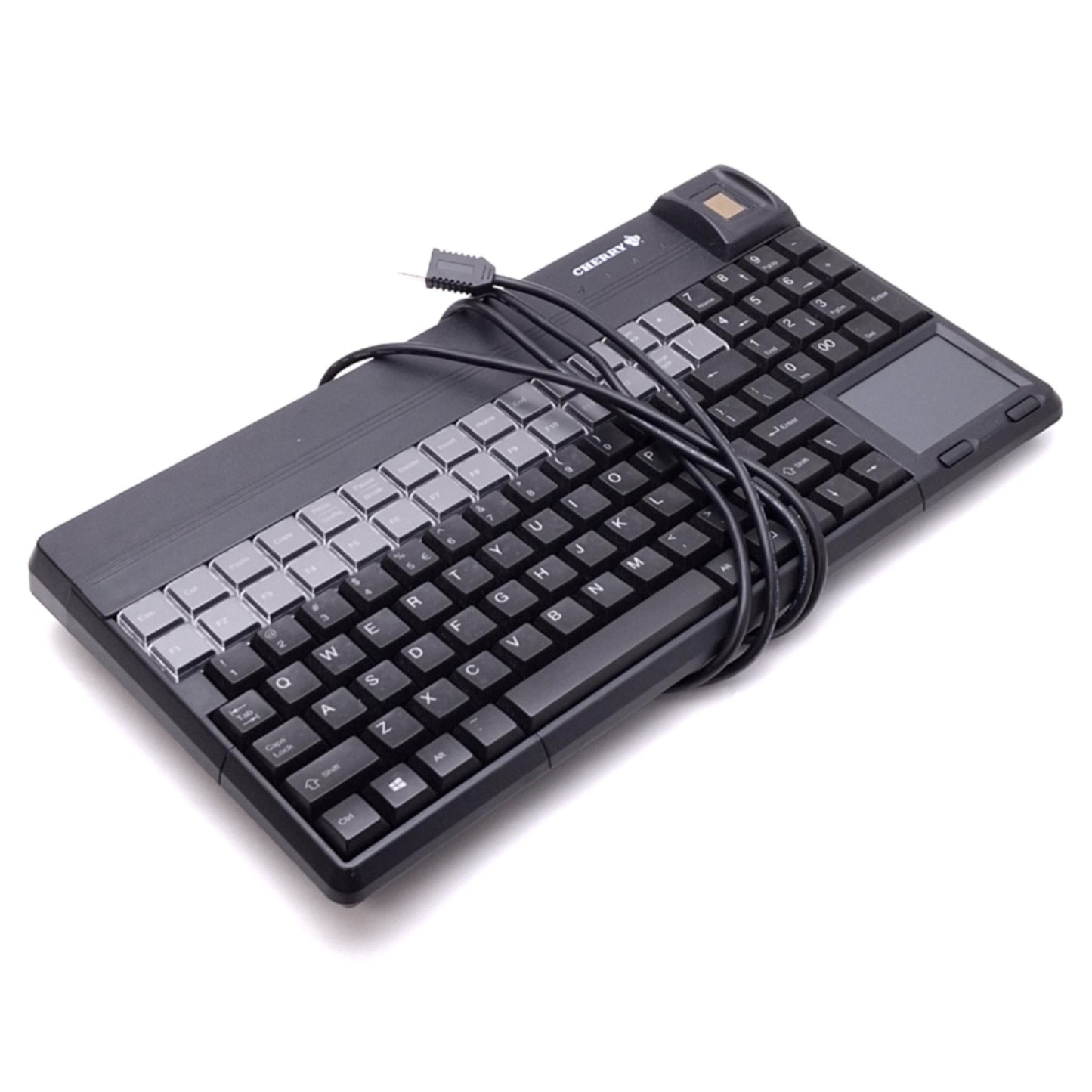 Used Cherry SPOS G86-62431EUADAA/01 Biometric Compact Keyboard w/ Touch Pad, 14" Form