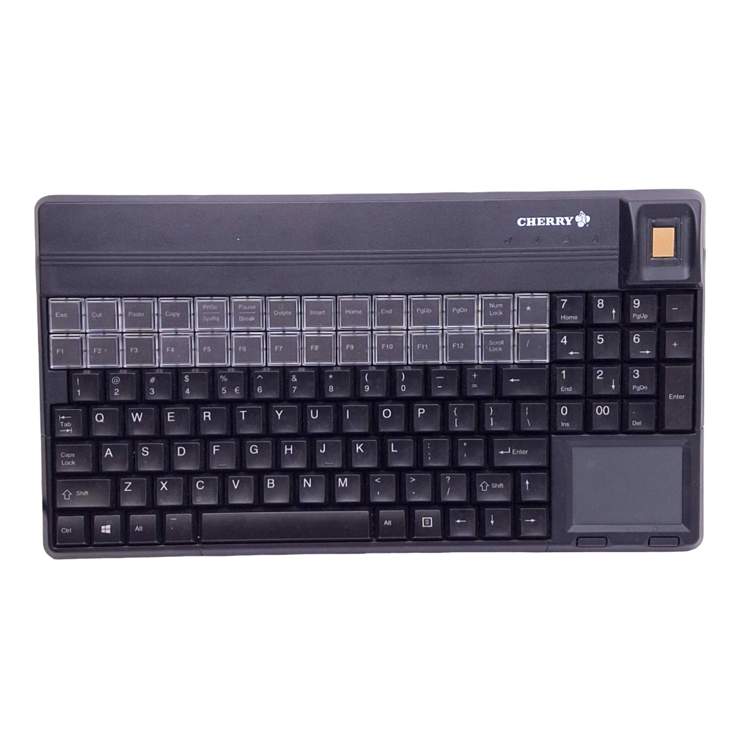 Used Cherry SPOS G86-62431EUADAA/01 Biometric Compact Keyboard w/ Touch Pad, 14" Form