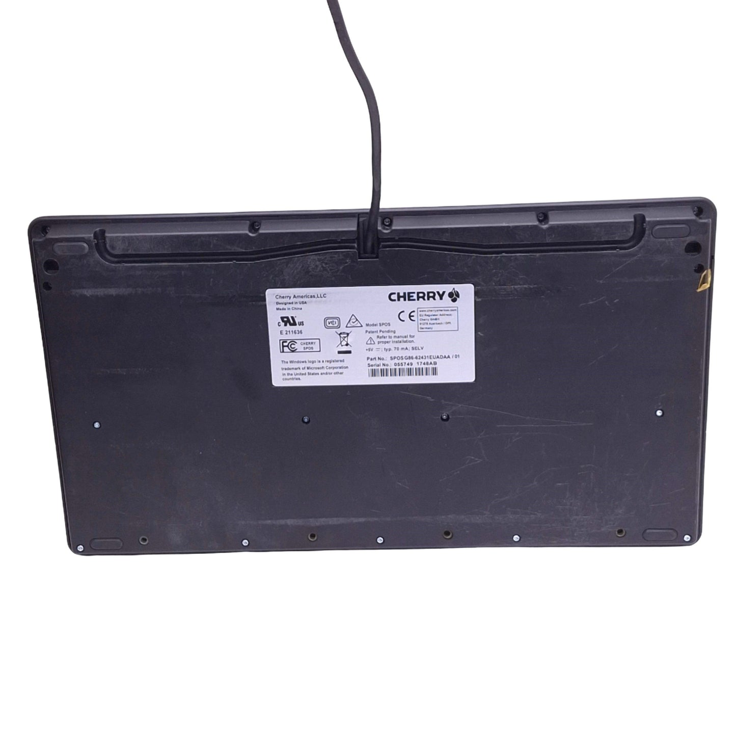 Used Cherry SPOS G86-62431EUADAA/01 Biometric Compact Keyboard w/ Touch Pad, 14" Form