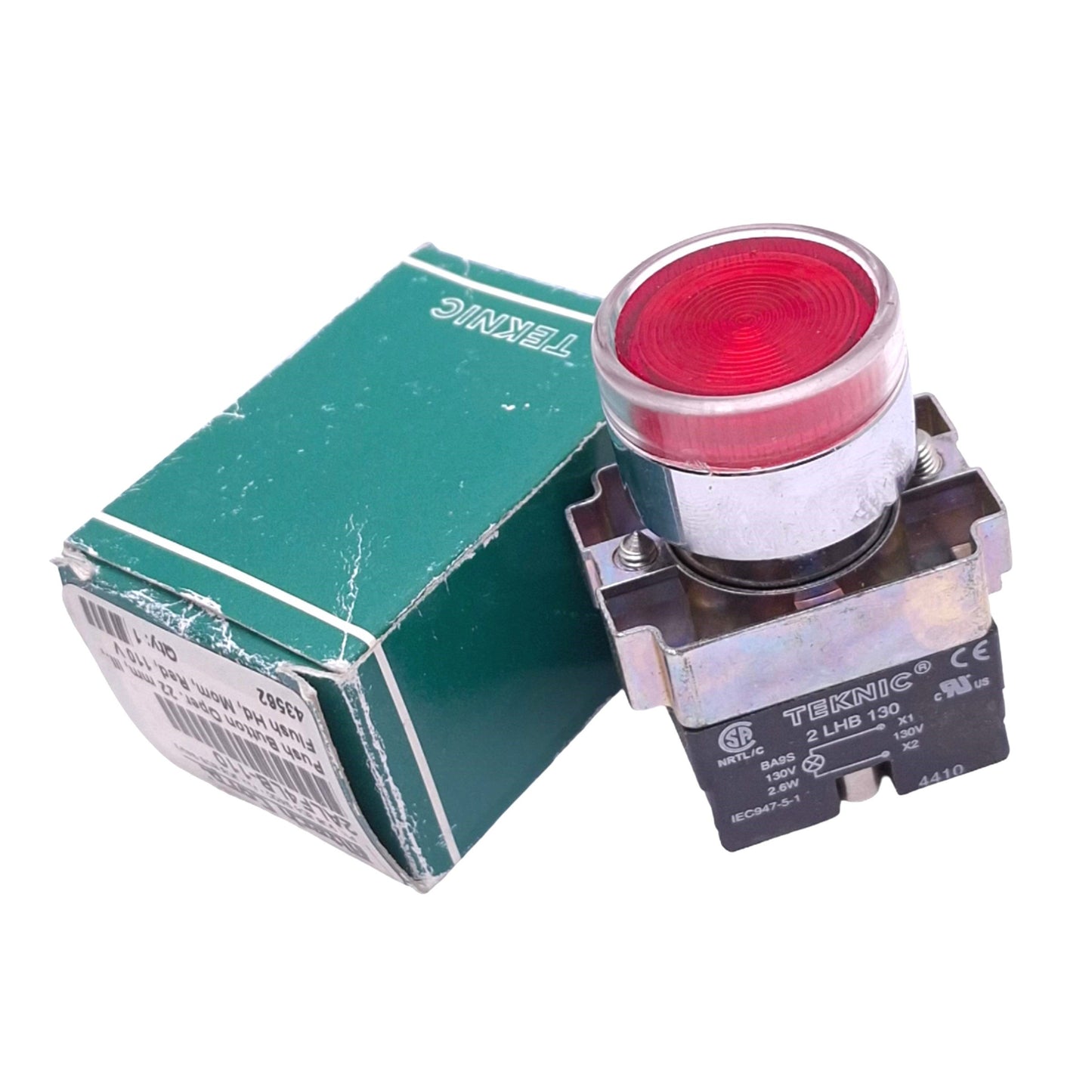 New Altech 2ALF4LB-110 Red Illuminated Pushbutton Switch, ø22mm, 110VAC/DC LED