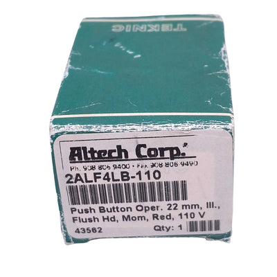 New Altech 2ALF4LB-110 Red Illuminated Pushbutton Switch, ø22mm, 110VAC/DC LED