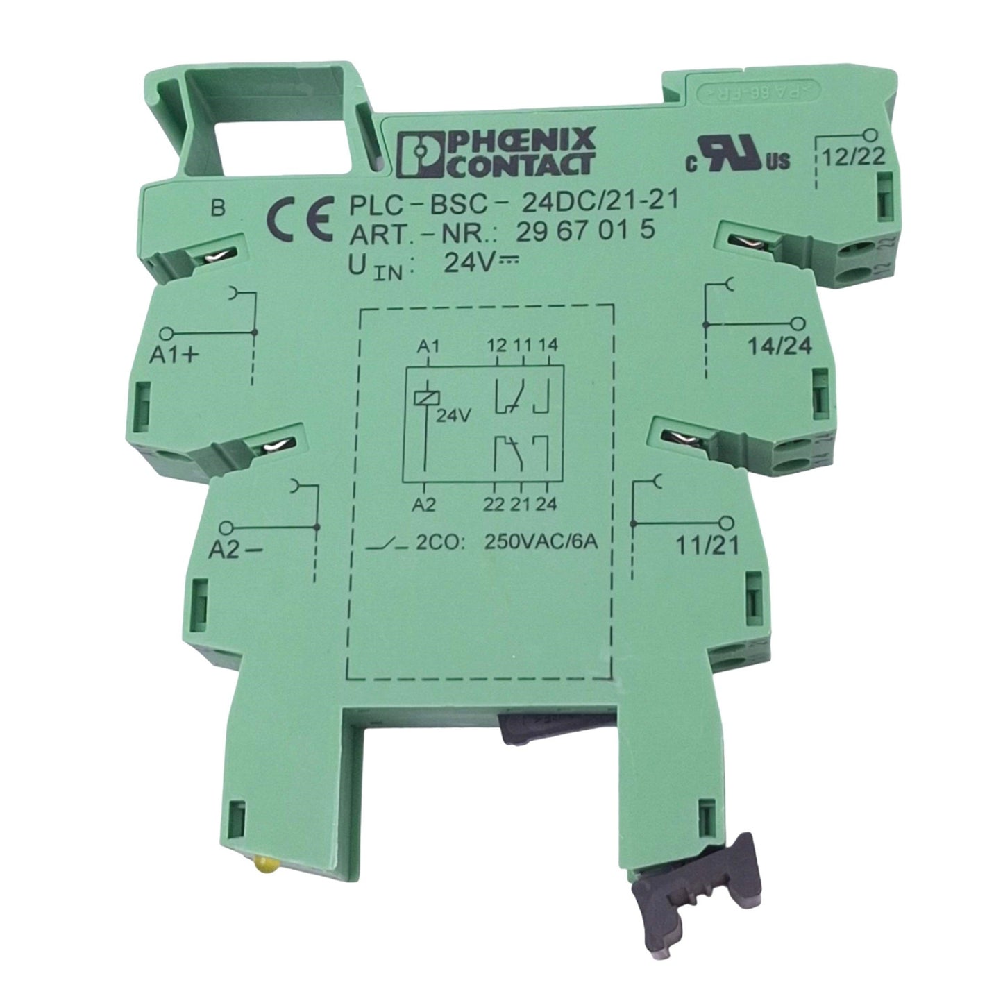 Used Lot of 2 Phoenix Contact 2967015 PLC-BSC- 24DC/21-21 Relay Sockets, 8-Pin, 24VDC