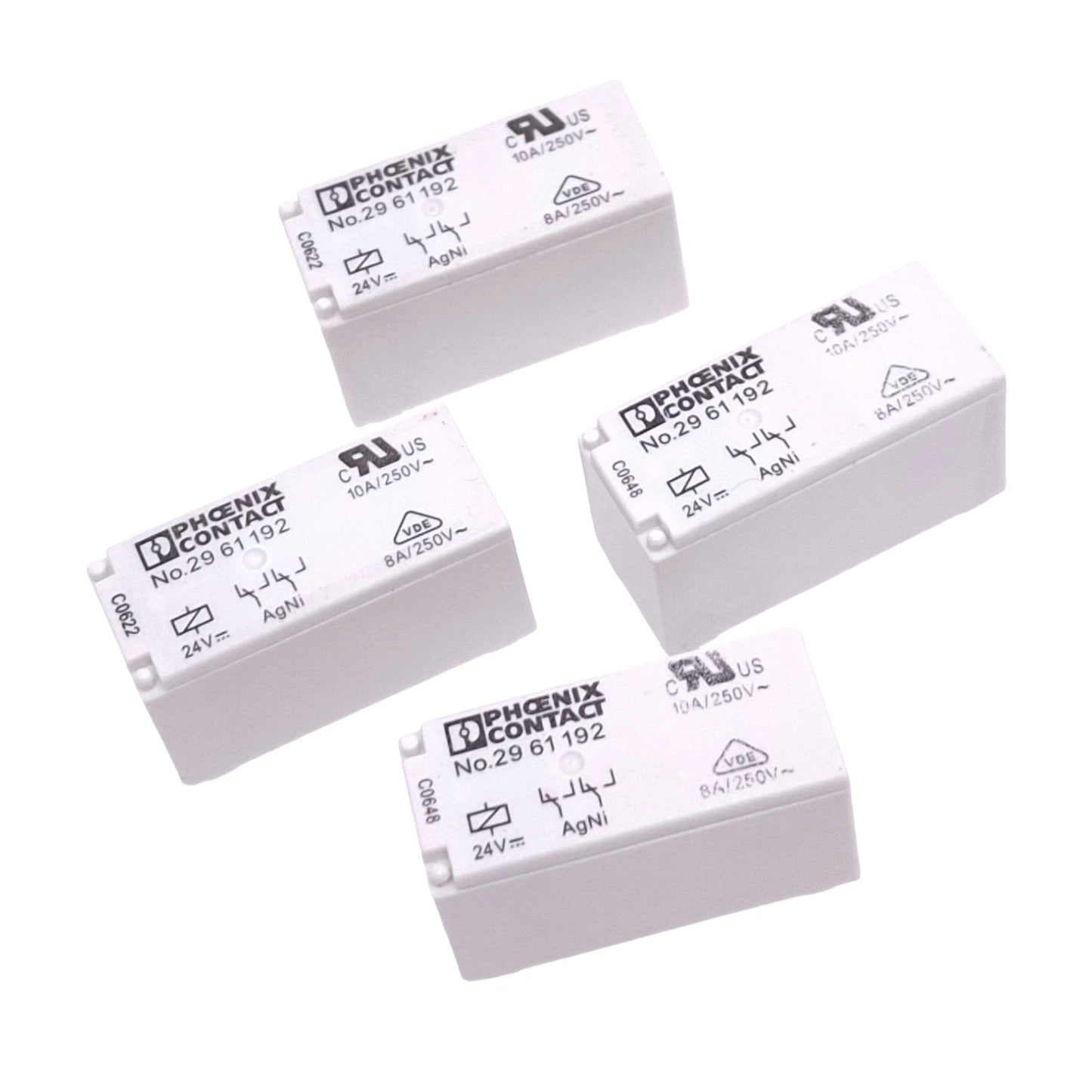 Used Lot of 4 Phoenix Contact 2961192 REL-MR- 24DC/21-21 Relays, 8-Pin, 24VDC Coil