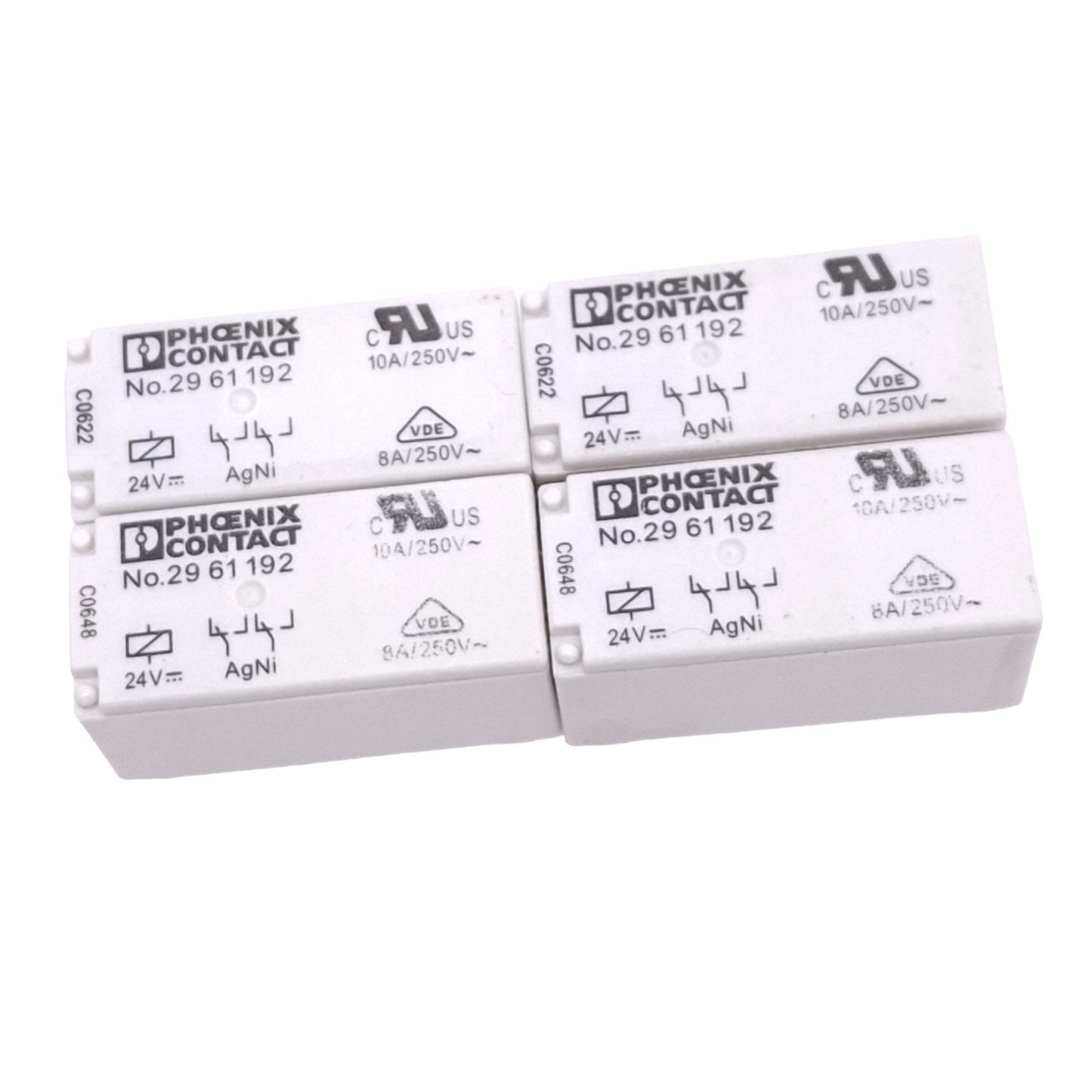 Used Lot of 4 Phoenix Contact 2961192 REL-MR- 24DC/21-21 Relays, 8-Pin, 24VDC Coil