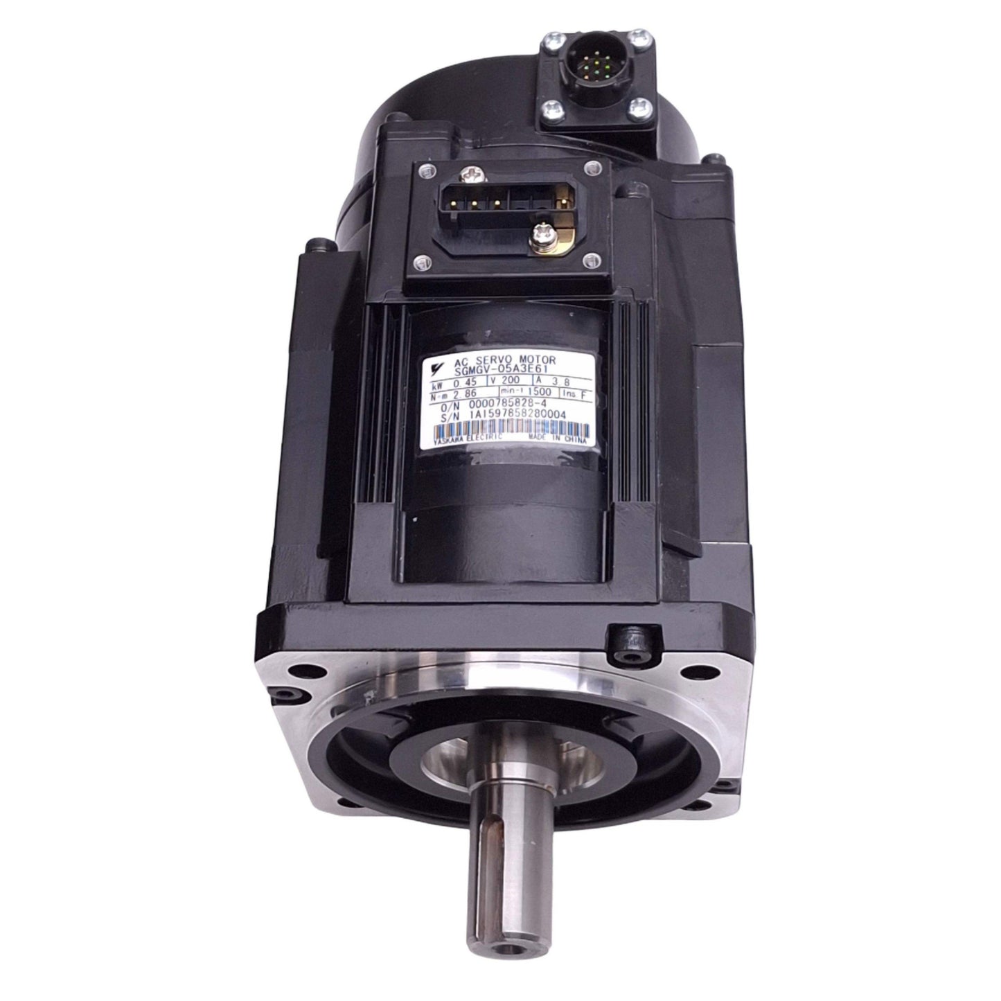 Used Yaskawa SGMGV-05A3E61 AC Servo Motor, 200VAC 3.8A, 0.45kW, 2.86Nm, 1500rpm Max