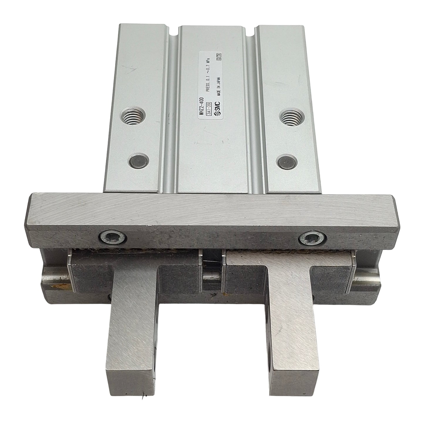 Used SMC MHZ2-40D Parallel Air Gripper, 2-Finger, ø40mm Bore, 30mm Stroke, M5x0.8