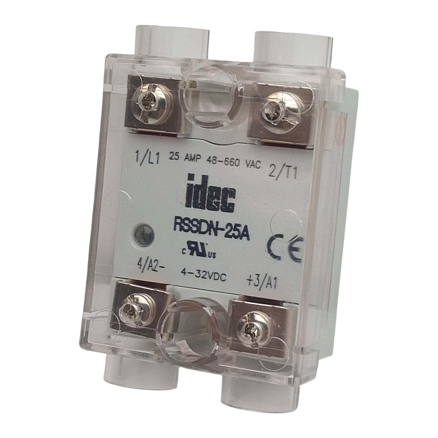 Used IDEC RSSDN-25A Solid State Relay, SPST-NO, 48-660VAC 25A, 4-32VDC Control