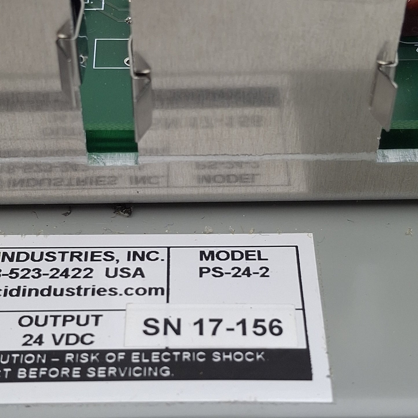 Used Placid Industries PS-24-2 Power Supply, 220VAC In, 0.75A 24VDC 22W Out