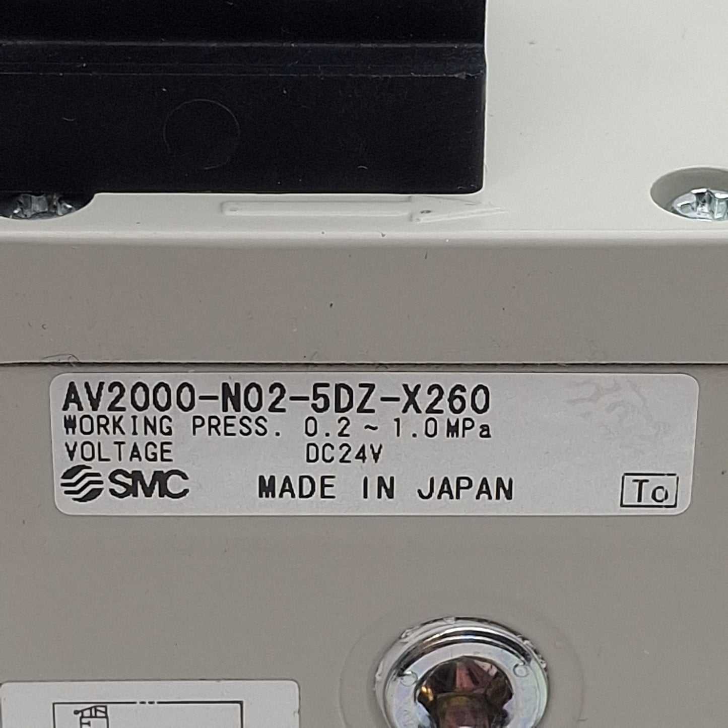 Used SMC AV2000-N02-5DZ-X260 Soft Start Valve, 0.2-1.0MPa, 1/4in NPT, 24VDC Coil