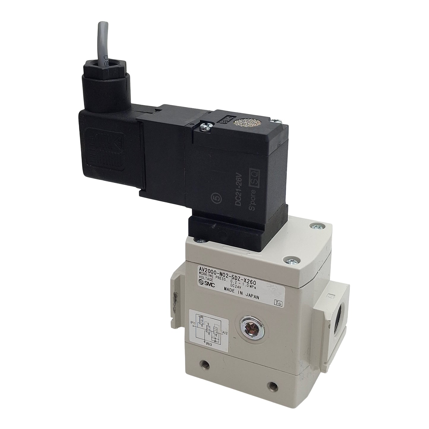 Used SMC AV2000-N02-5DZ-X260 Soft Start Valve, 0.2-1.0MPa, 1/4in NPT, 24VDC Coil
