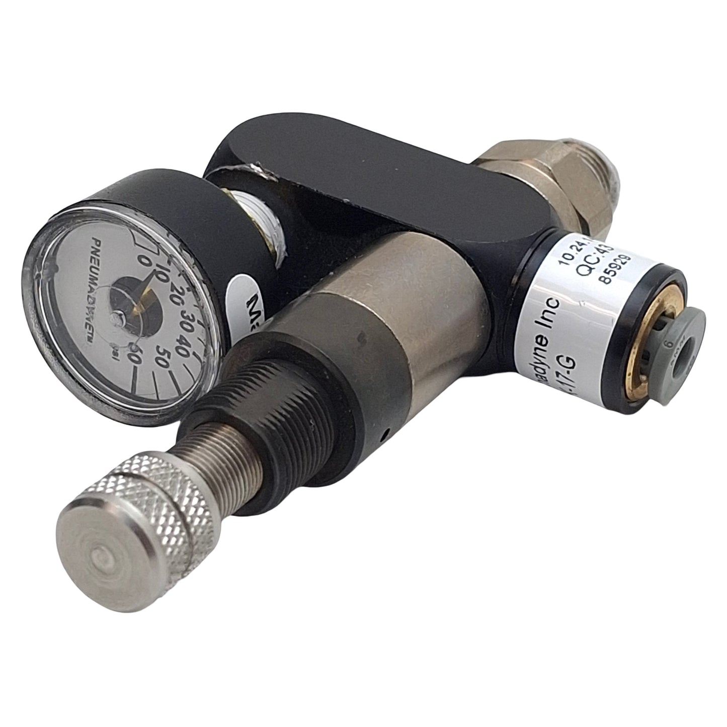 Used Pneumadyne R11-RK-17-G Pressure Regulator, 30-125psi 0.27Cv 22scfm, 1/8" Push-In