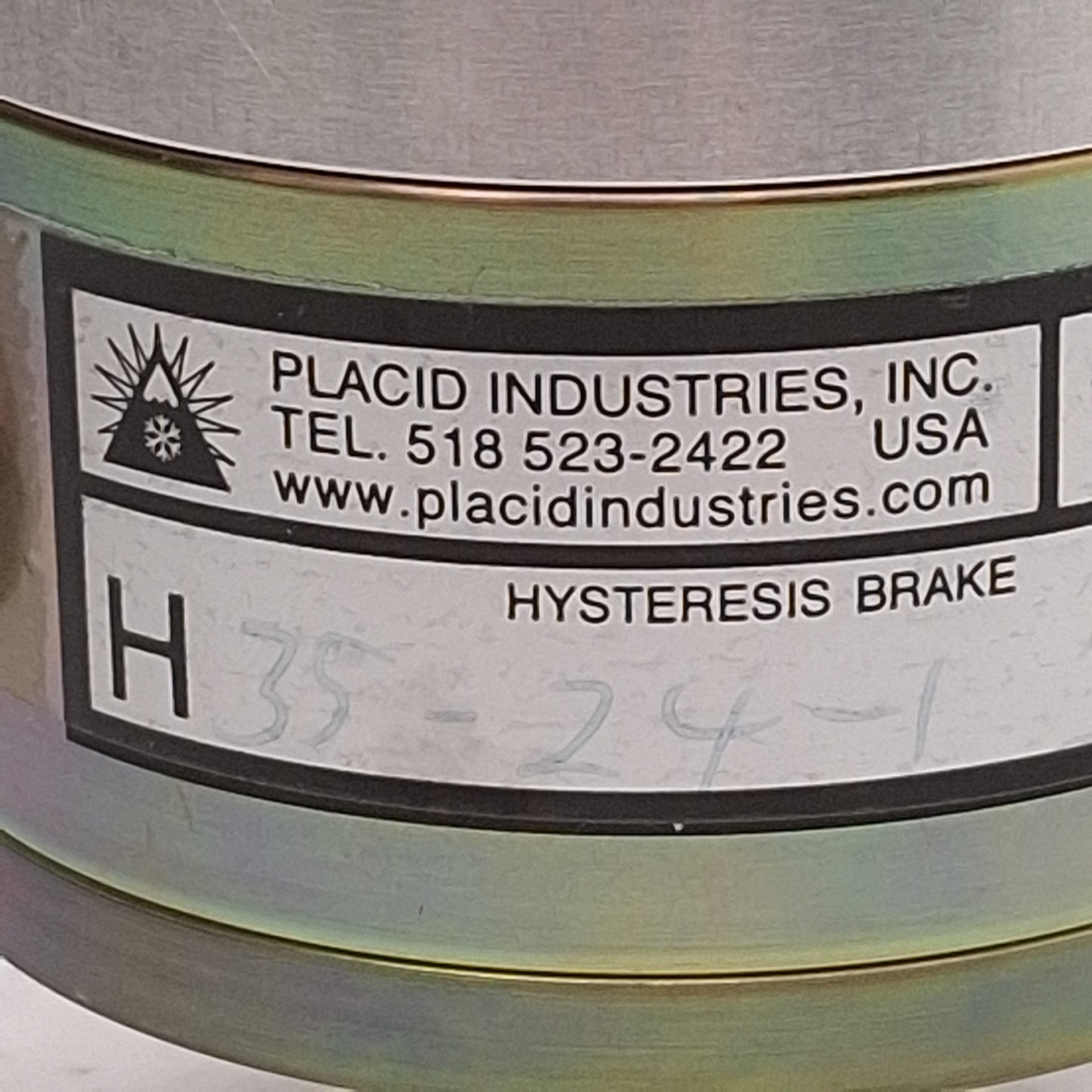 Used Placid Industries H35-24-1 Hysteresis Brake, 0.6-35oz-in, 8000rpm, ø1/4in, 24VDC