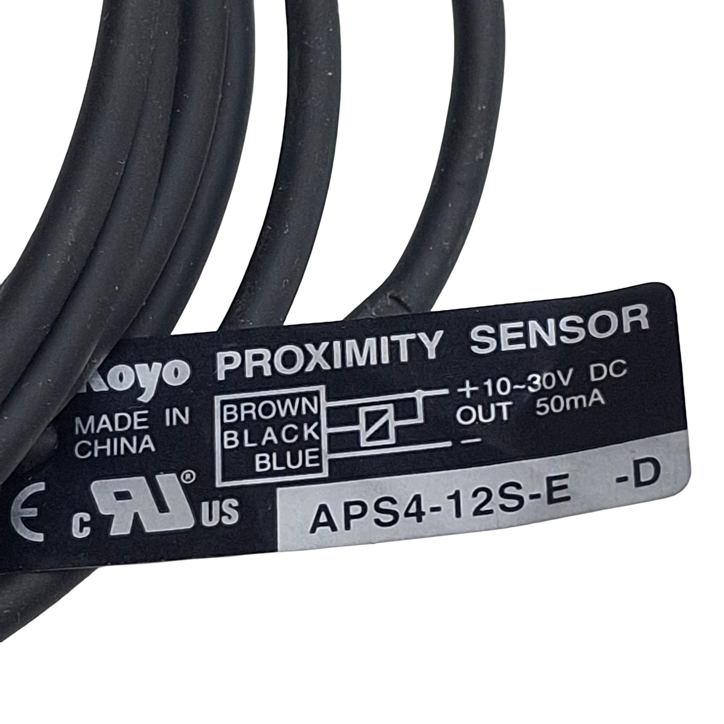 Used Koyo APS4-12S-E-D Inductive Proximity Sensor, NPN N/O 4mm Range 10-30VDC, 3-Wire