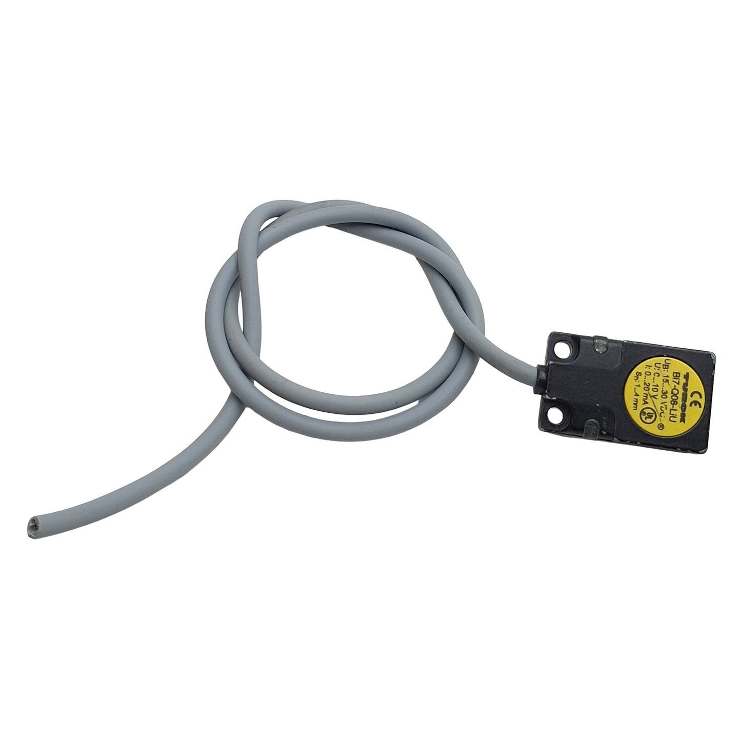 Used Turck Bi7-Q08-LiU Inductive Sensor, 1-4mm Range, 15-30VDC, 10V/20mA Out, 0.5m