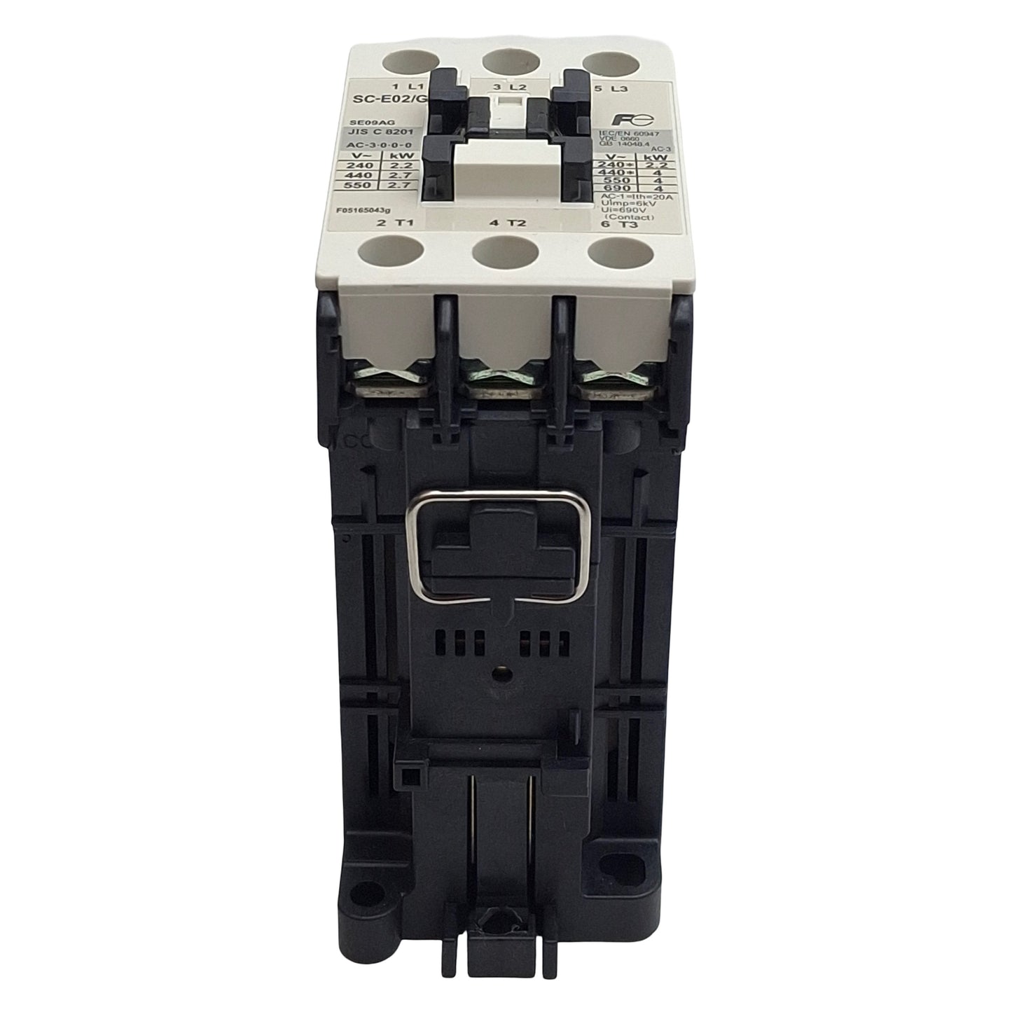 Used Fuji Electric SC-E02/G-24VDC Contactor, 3-Pole 3NO, 9A 600VAC, 24VDC Coil