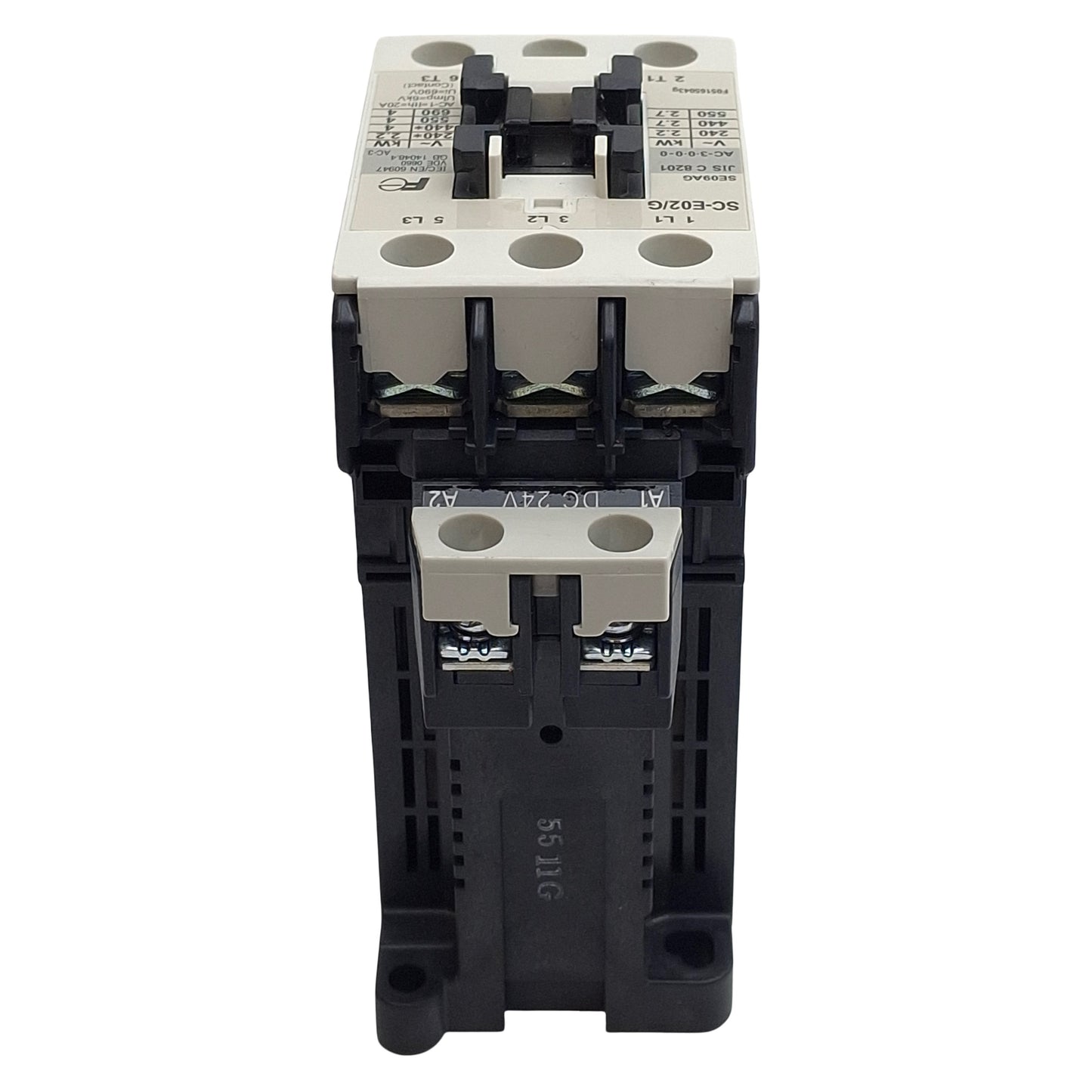 Used Fuji Electric SC-E02/G-24VDC Contactor, 3-Pole 3NO, 9A 600VAC, 24VDC Coil