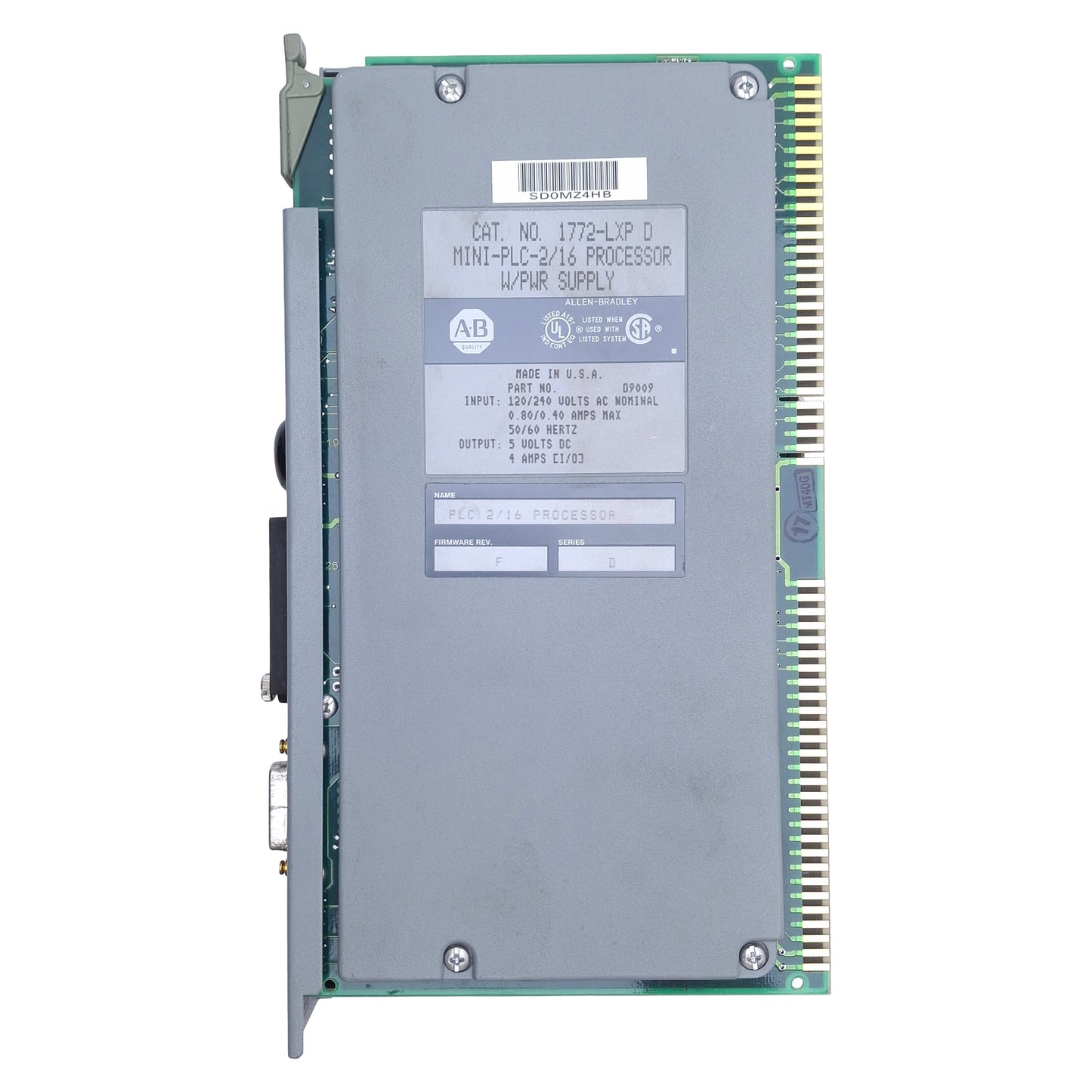 Used Allen Bradley 1772-LXP Mini-PLC-2/16 Processor W/Power Supply 120/240VAC Input
