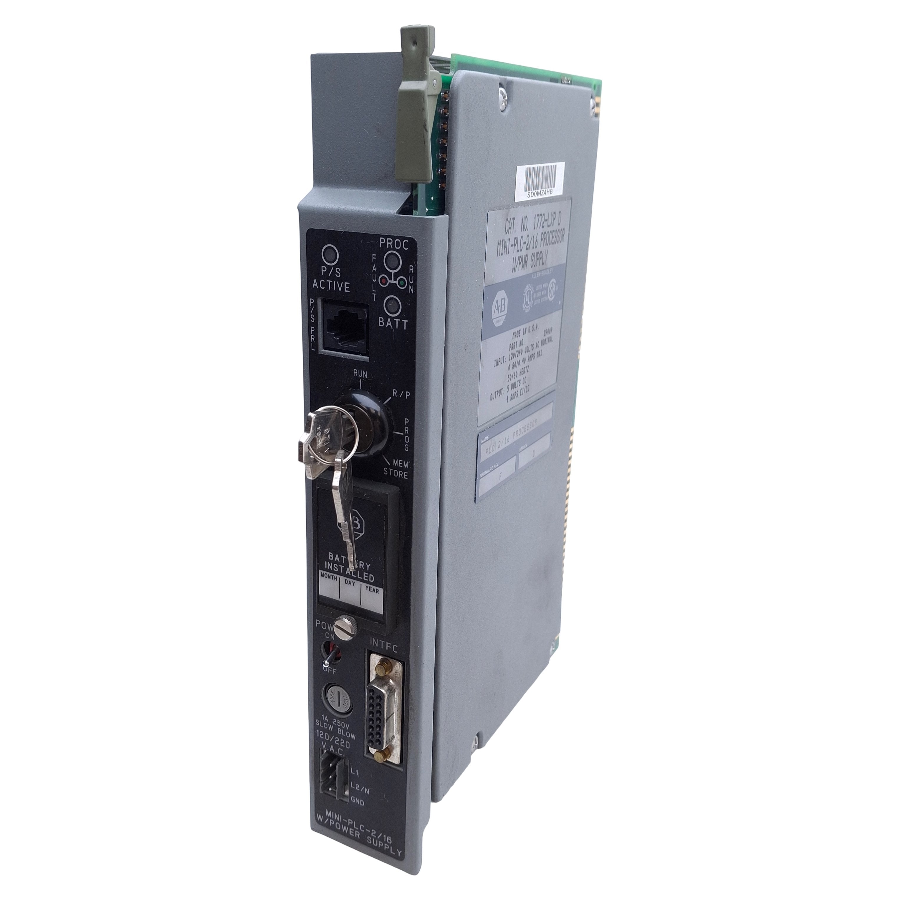 Allen Bradley 1772-LXP Mini-PLC-2/16 Processor W/Power Supply 120/240V ...