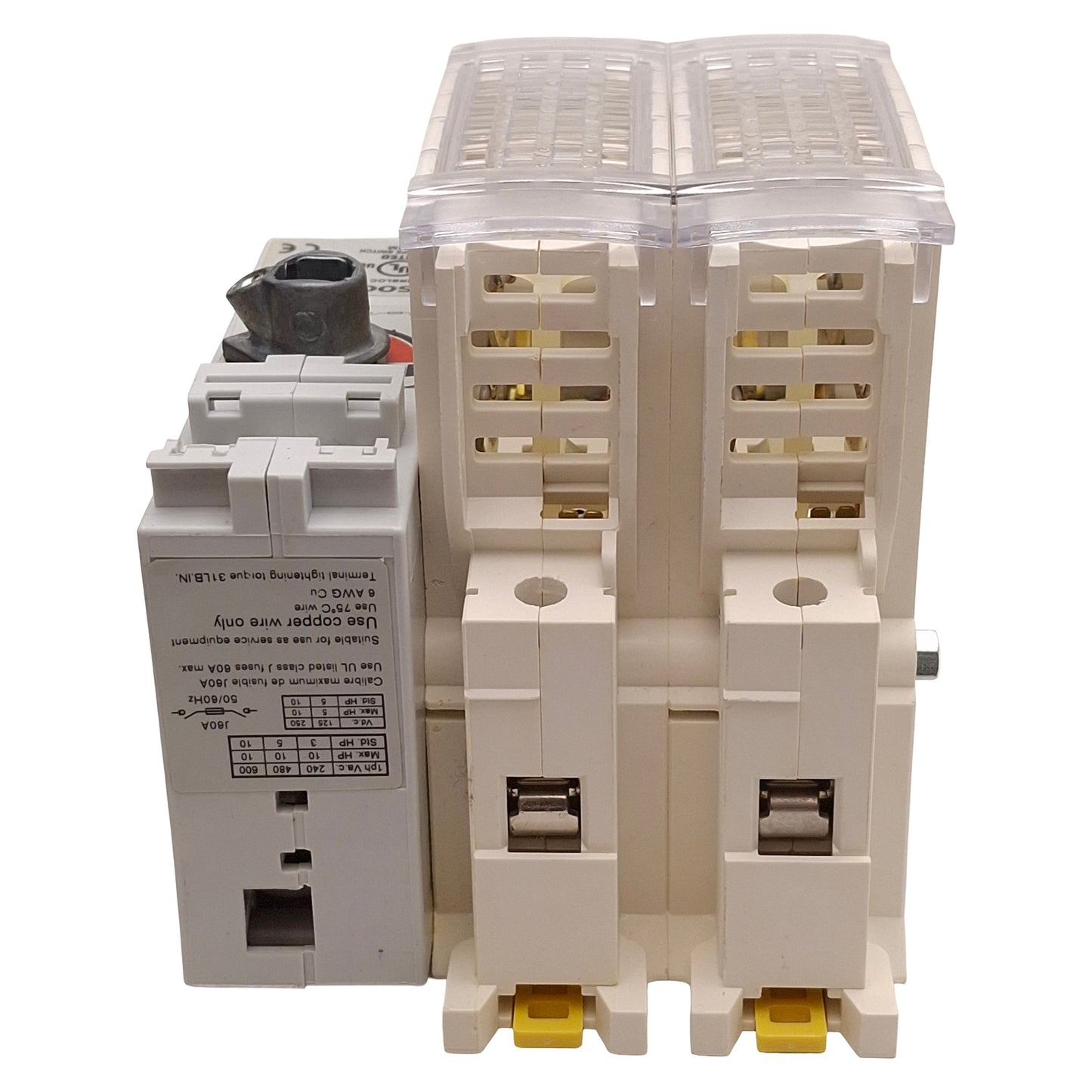 Used Socomec 38612005 FUSERBLOC Fusible Disconnect Switch, 2-Pole, 60A 600VAC/250VDC