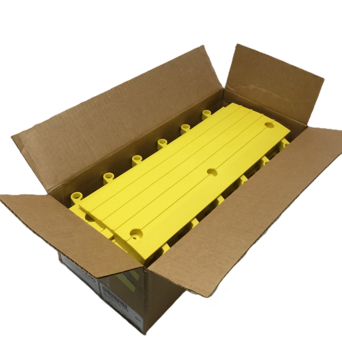 New – Open box Box of 10 Wearwell 560.78x6x18YL ErgoDeck Transition Ramp Edge, Yellow 7/8x6x18"