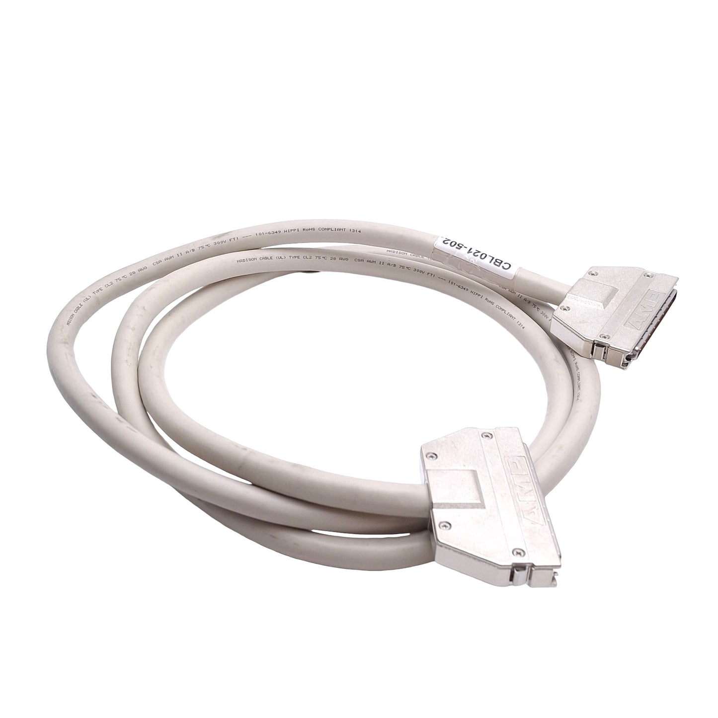 Used Baldor CBL021-502 NMPCI Cable Assembly, 2m, 100-Pin, 300V, 100-3340 HIPPI