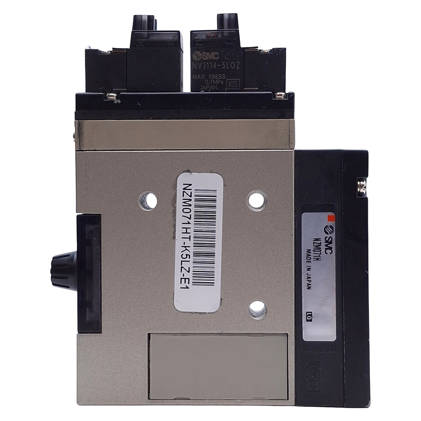 Used SMC NZM071HT-K5LZ Vacuum Generator Ejector, 24VDC, 40 ~120psi, -630mmHg