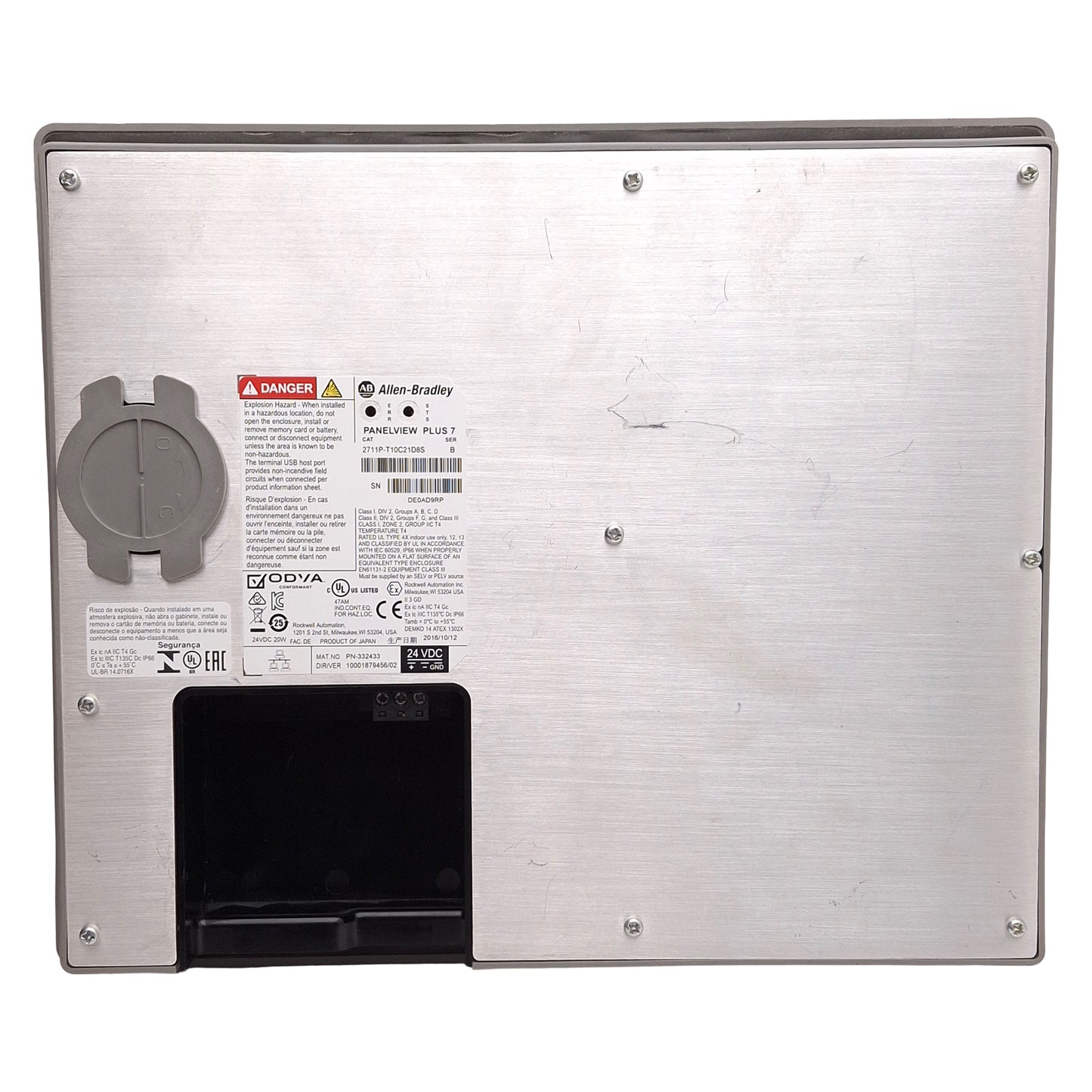 Used Allen Bradley 2711P-T10C21D8S PanelView Plus 7 Touchscreen HMI, 10.4in, 24VDC
