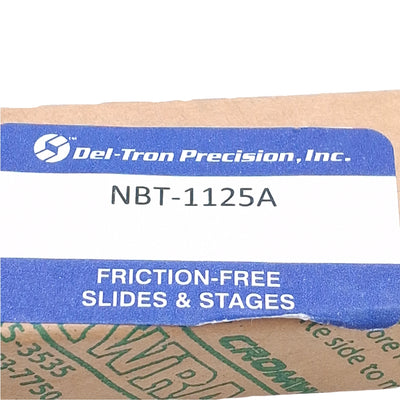 New Deltron NBT-1125A Crossed Roller Slide Table, Travel 3" Load 197 lbs, 4.92x1.18"
