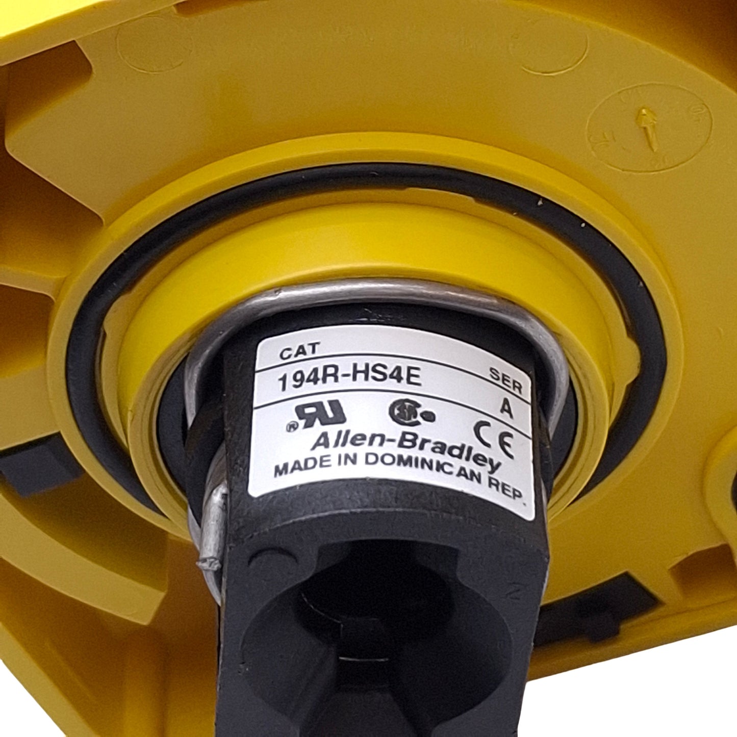 New – Open box Allen Bradley 194R-HS4E Disconnect Switch Handle, Red/Yellow, 90° 2-Position