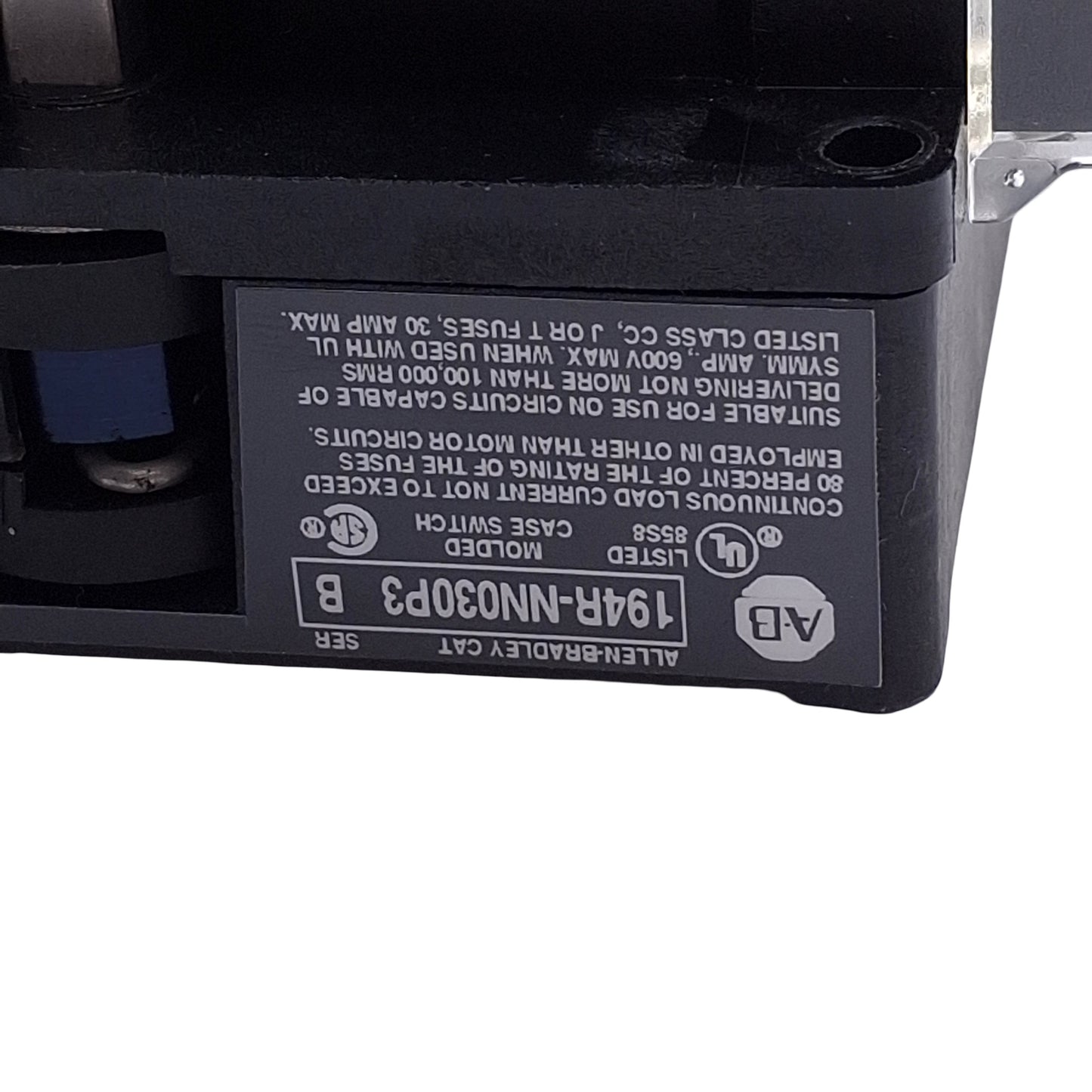 Used Allen Bradley 194R-NN030P3 Non Fused Disconnect Switch, 30A, 115/230VAC / 125VDC