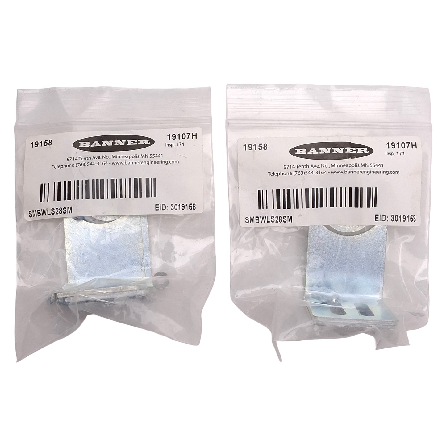New Lot of 2 Banner SMBWLS28SM Right-Angle Surface Mounting Bracket Pair For WLS28