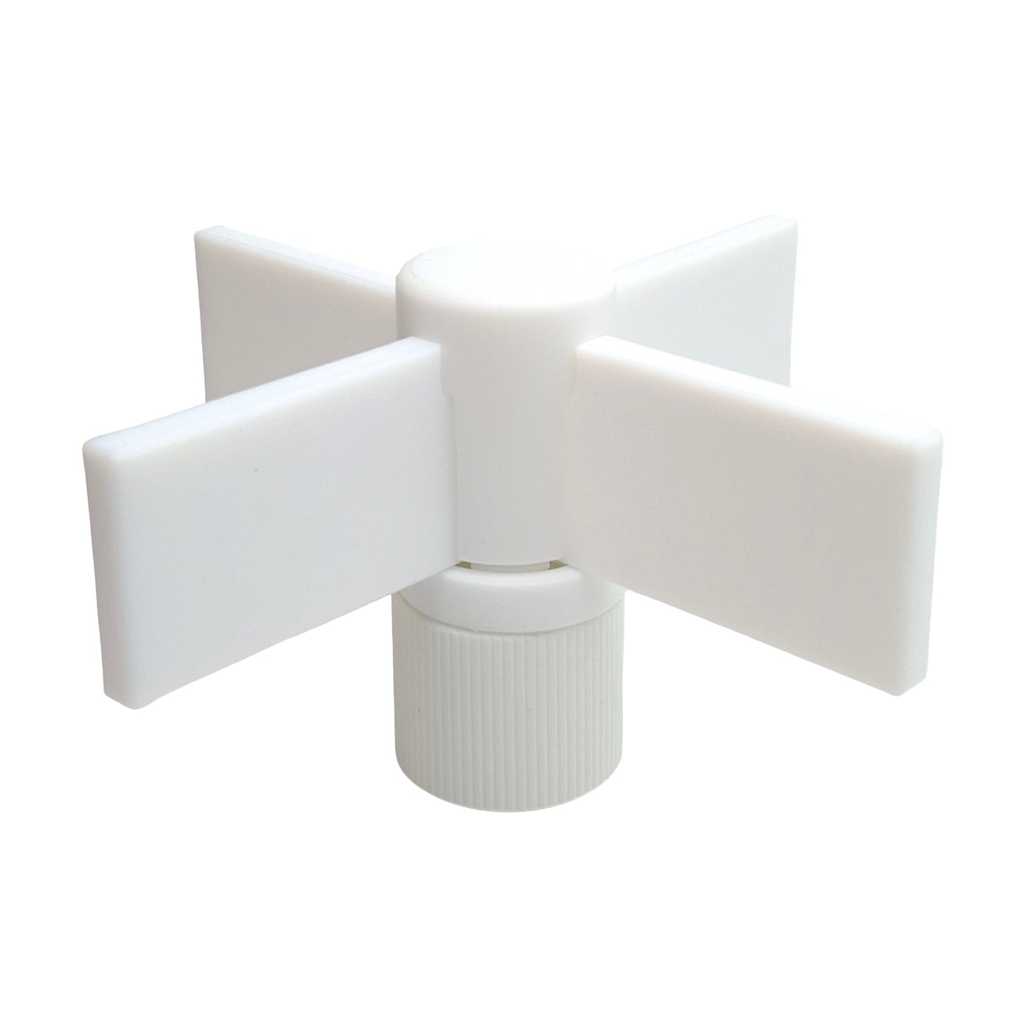 New Chemglass CG-2096-F-08 PTFE Agitator, 90°, ø5.5in OD, 19mm Shaft, *With Pin*