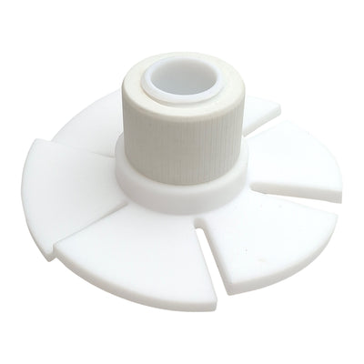 Used Chemglass CG-1965-04 PTFE Upper Stirrer Turbine, ø100mm OD, 19mm Shaft, 13/64in