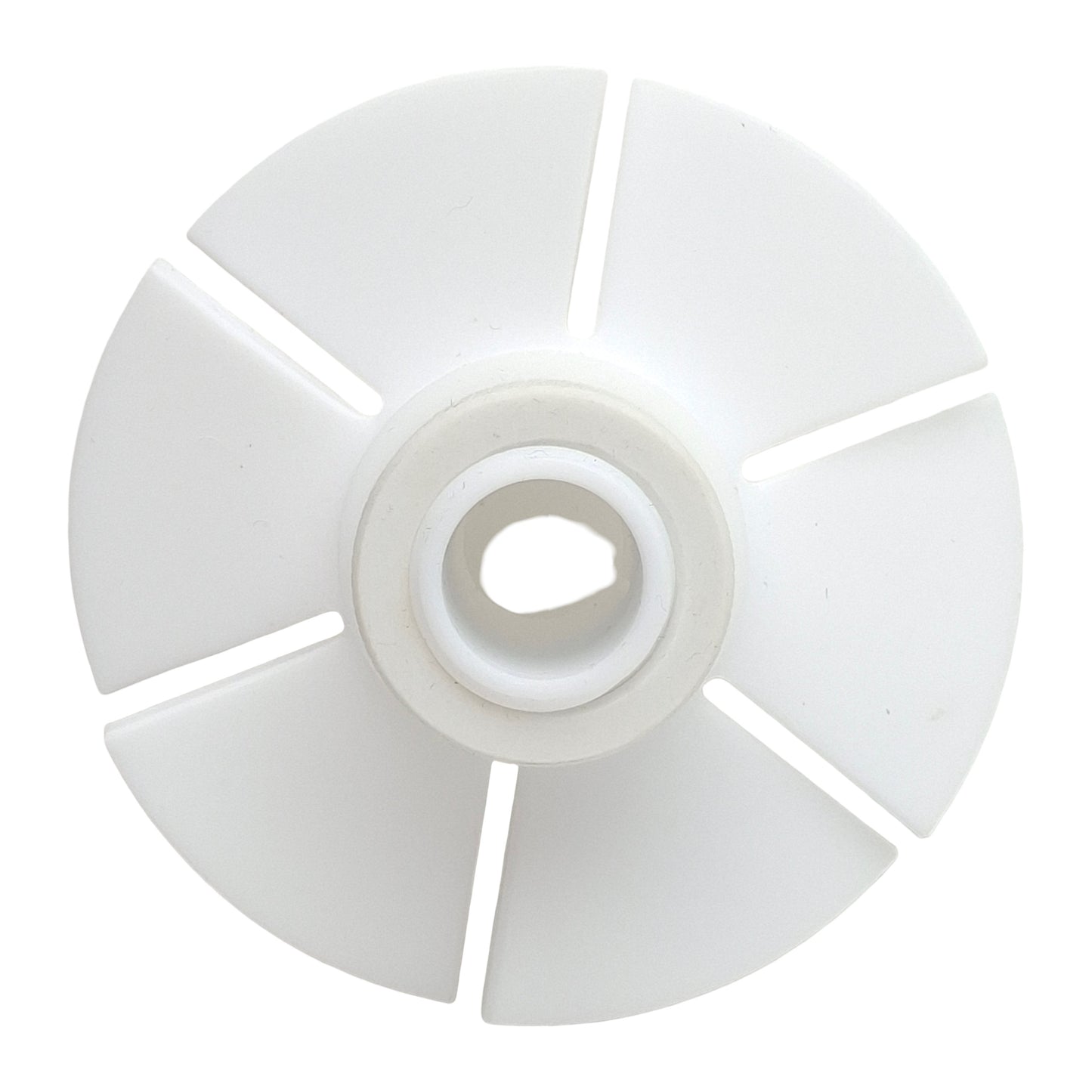 Used Chemglass CG-1965-04 PTFE Upper Stirrer Turbine, ø100mm OD, 19mm Shaft, 13/64in