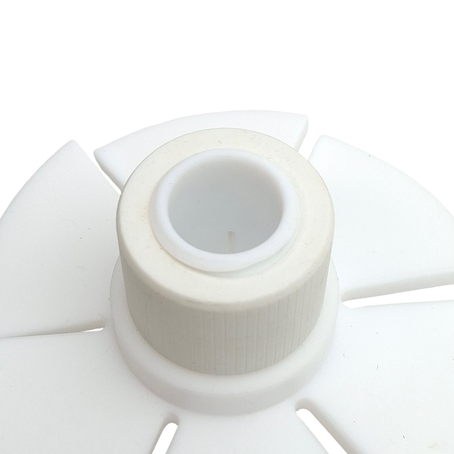 Used Chemglass CG-1965-04 PTFE Upper Stirrer Turbine, ø100mm OD, 19mm Shaft, 13/64in